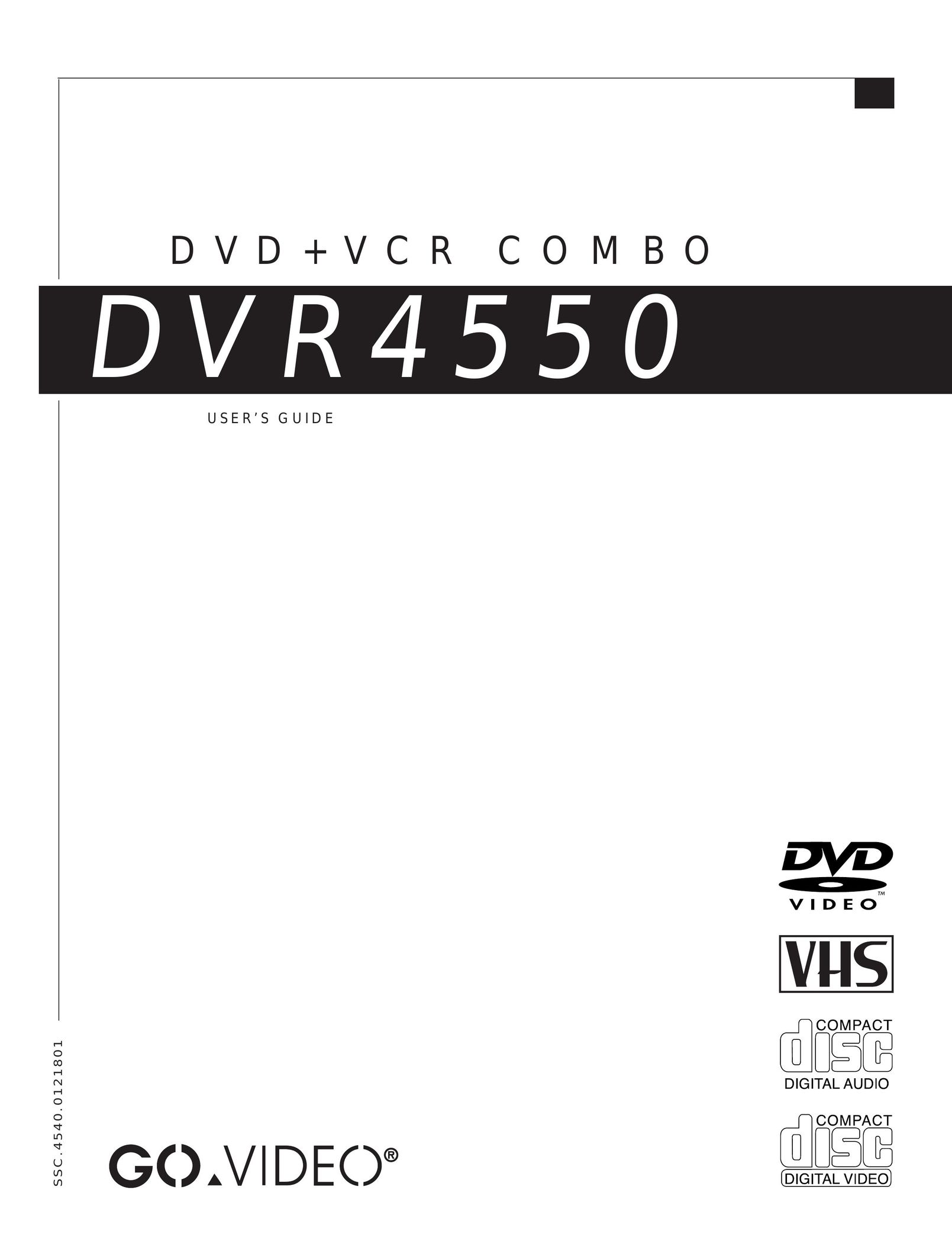 Go-Video DVR 4550 DVD VCR Combo User Manual