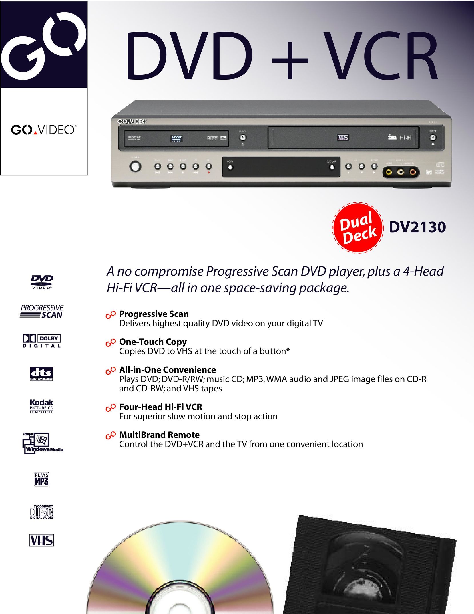 GoVideo DV2130 DVD VCR Combo User Manual