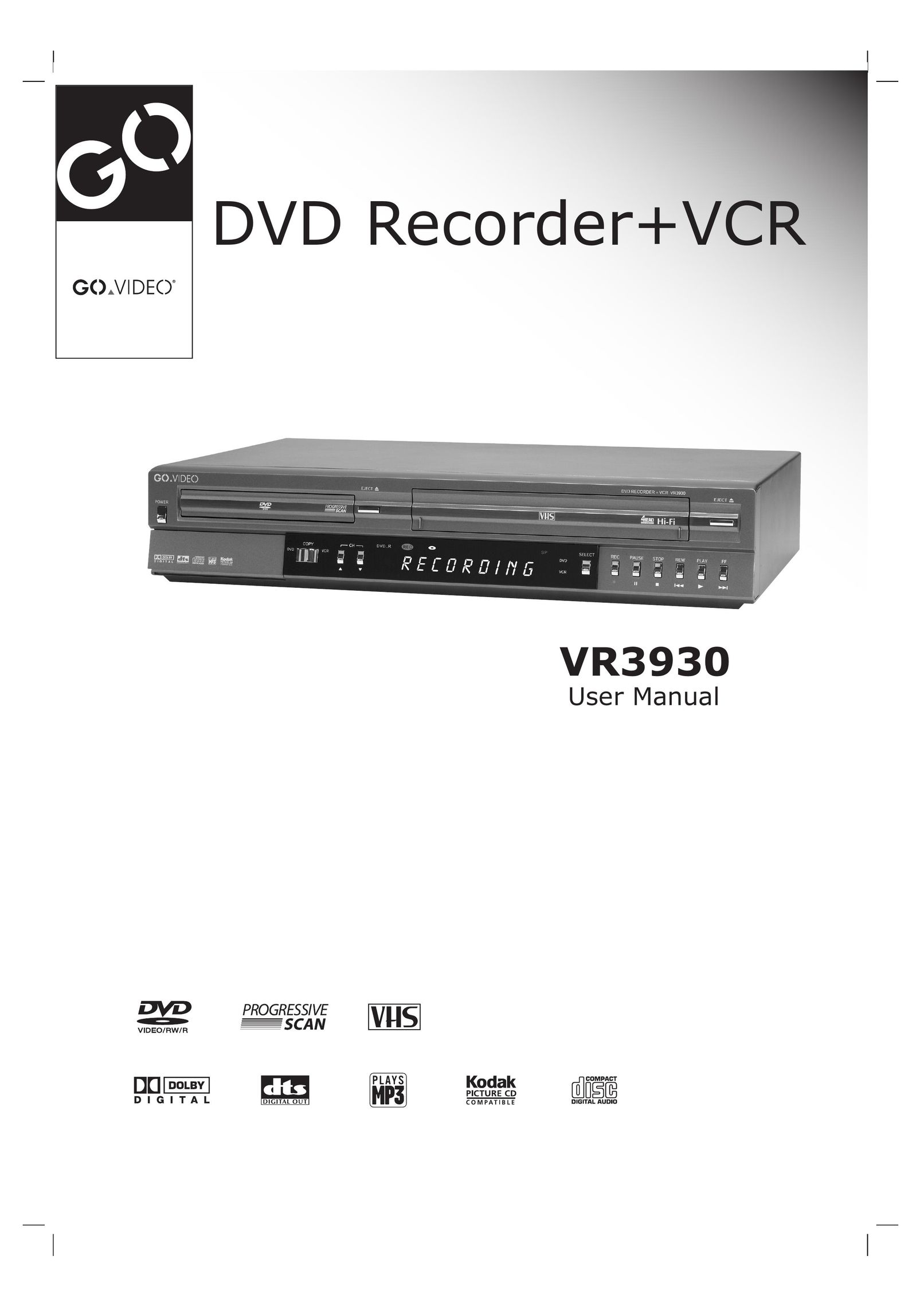 GoVideo VR3930 DVD VCR Combo User Manual