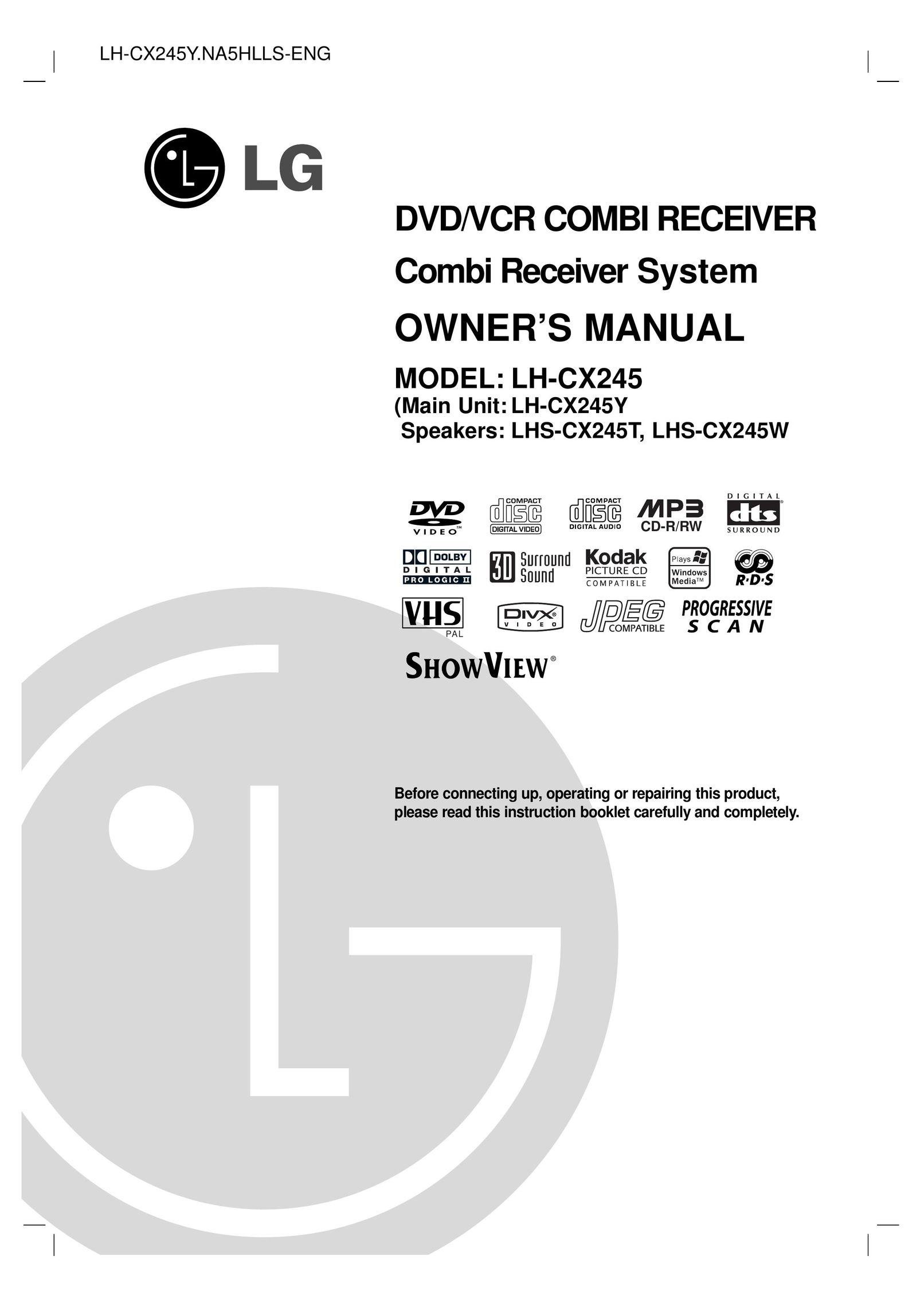 LG Electronics LH-CX245 DVD VCR Combo User Manual