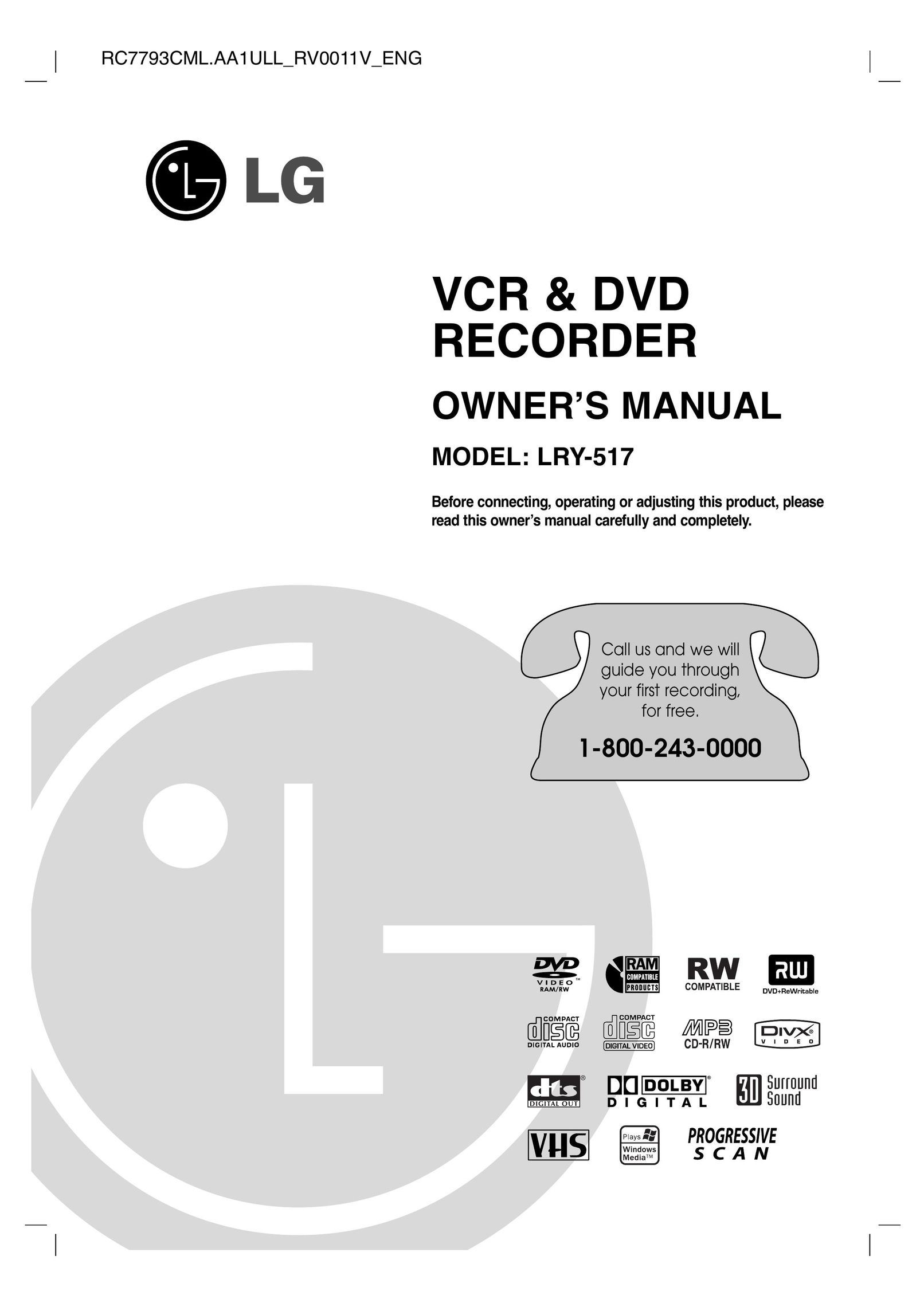 LG Electronics LRY-517 DVD VCR Combo User Manual