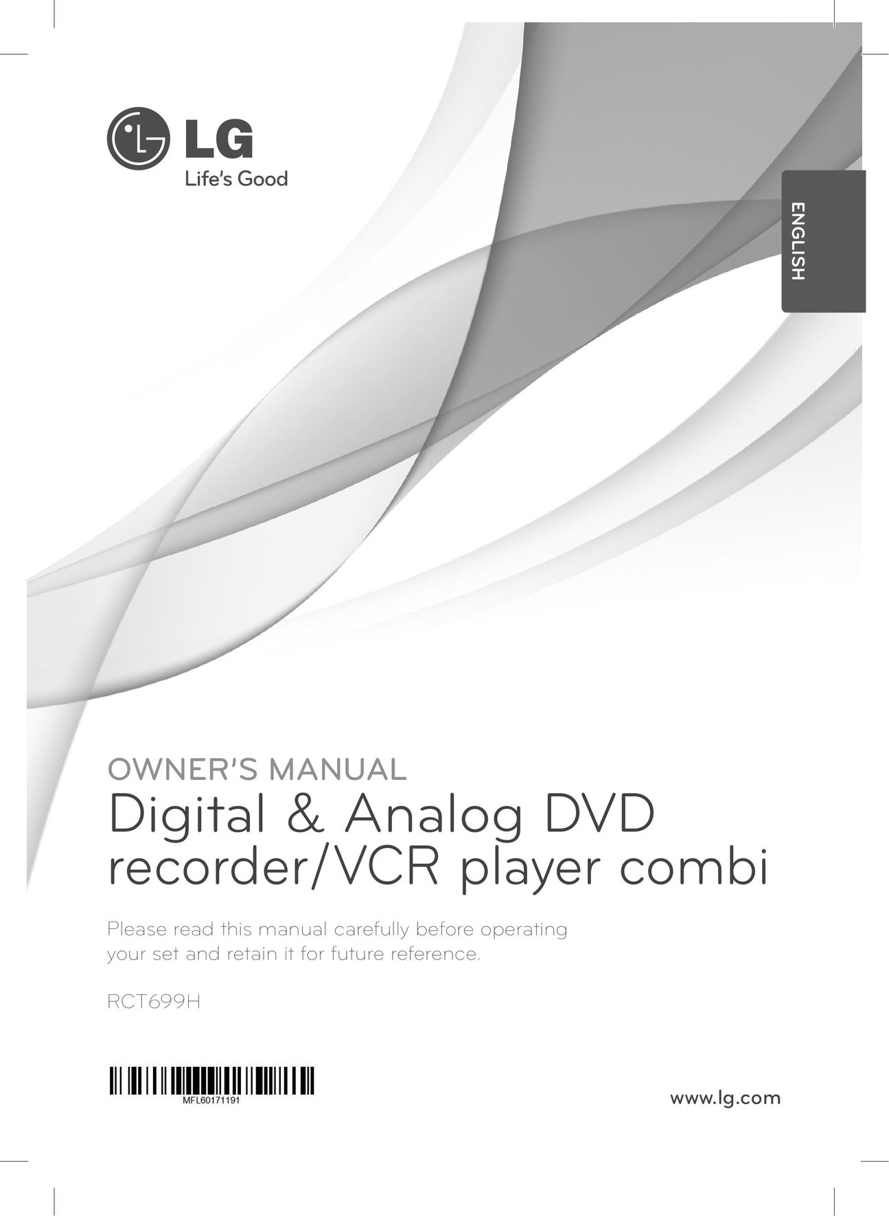 LG Electronics RCT699H DVD VCR Combo User Manual
