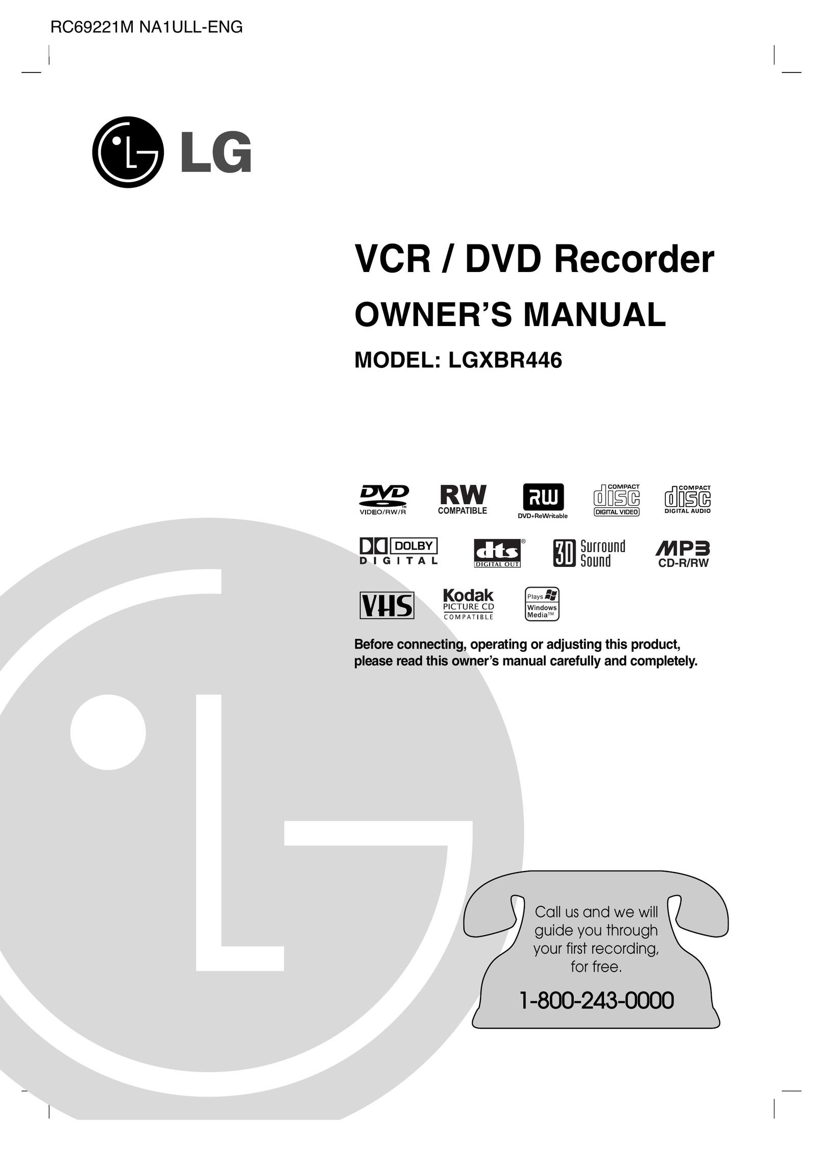 LG Electronics XBR446 DVD VCR Combo User Manual