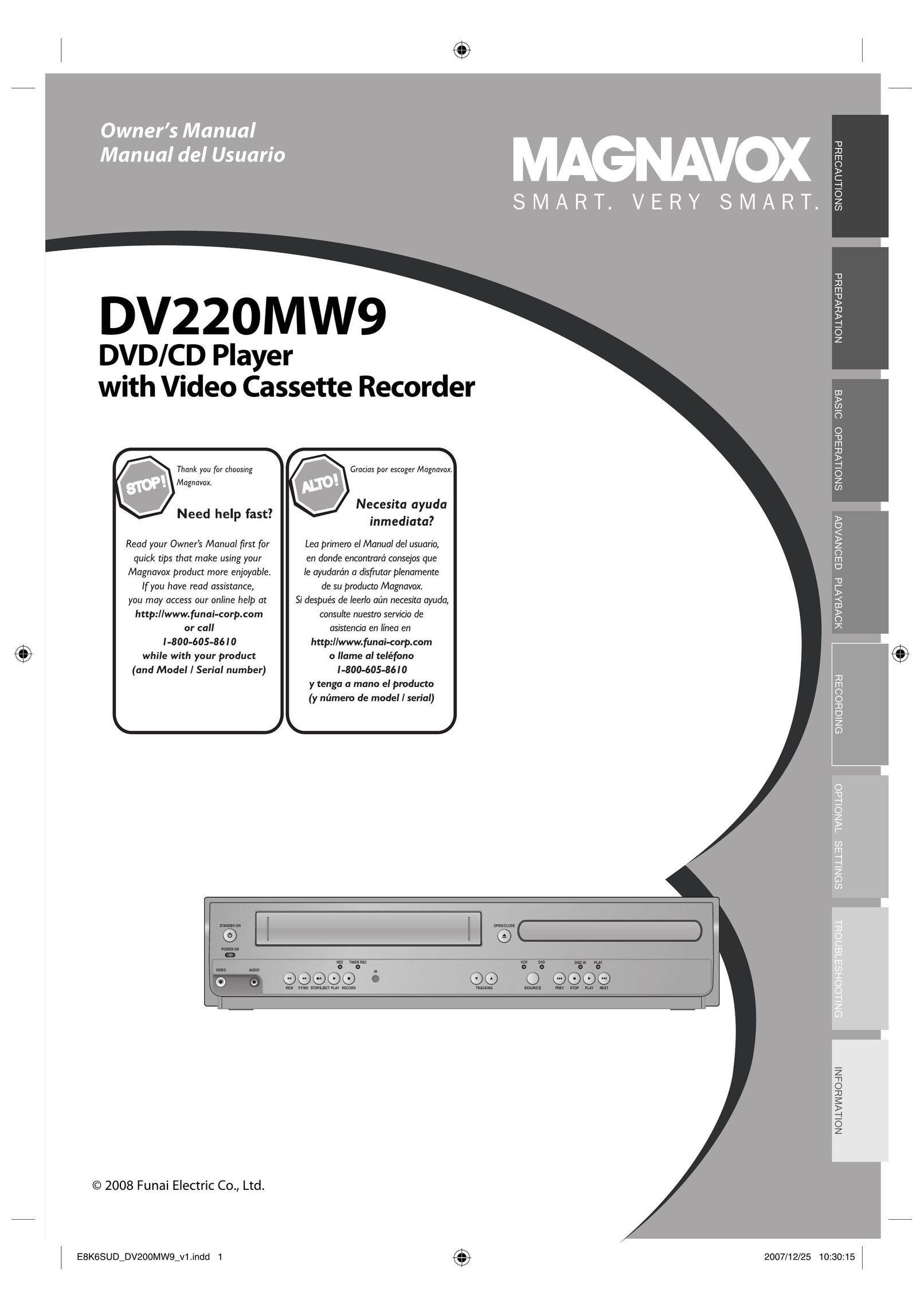Magnavox DV220MW9 DVD VCR Combo User Manual