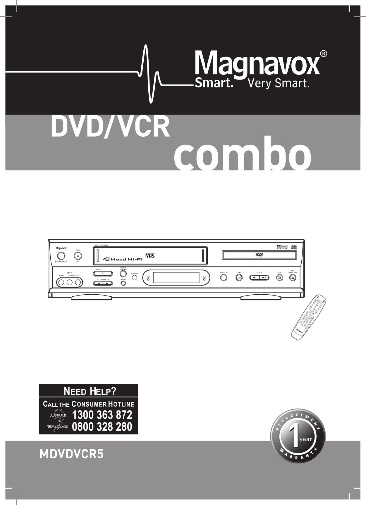 Magnavox MDVDVCR5 DVD VCR Combo User Manual