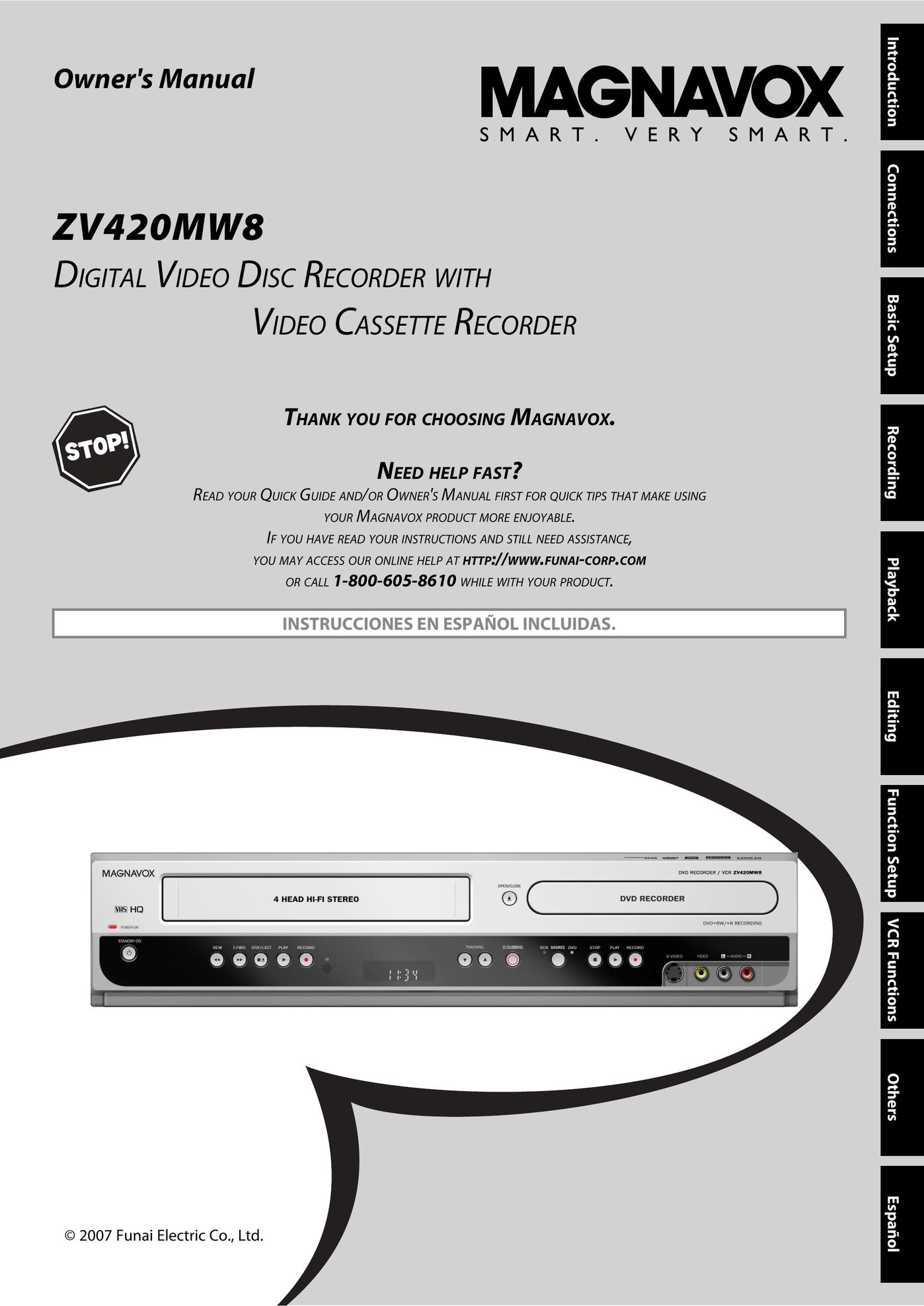 Magnavox ZV420MW8 DVD VCR Combo User Manual