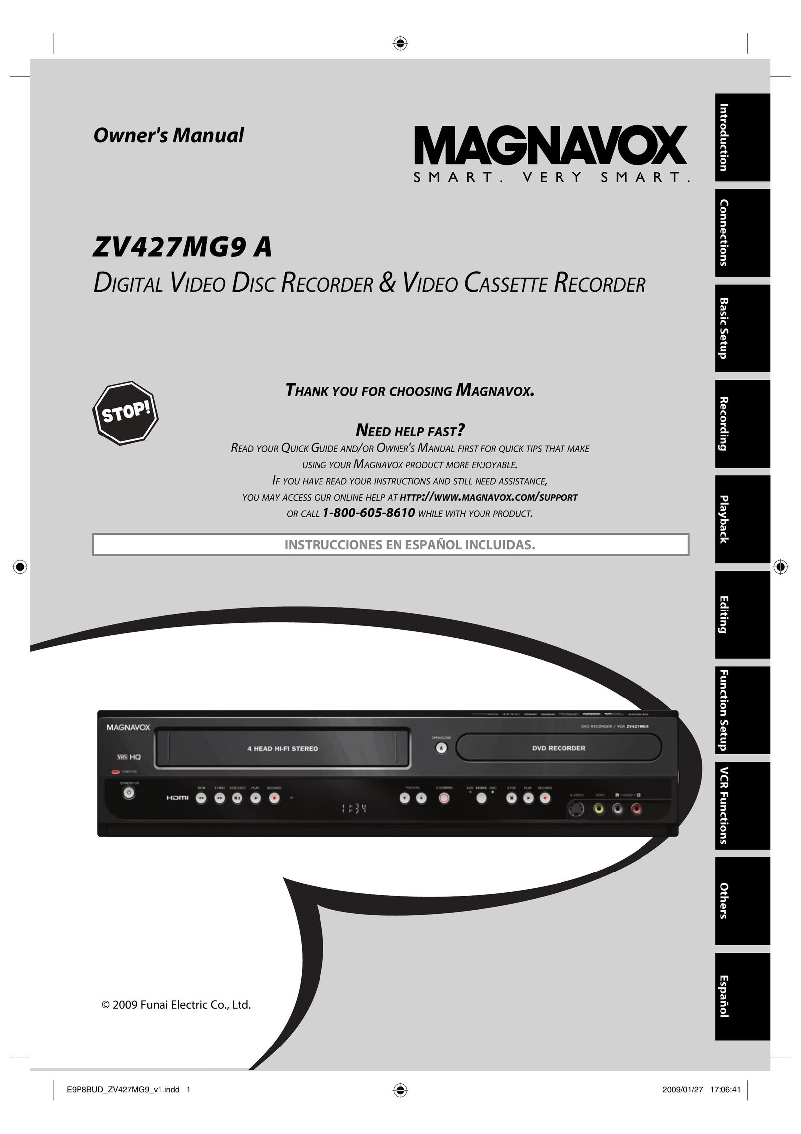 Magnavox ZV427MG9 A DVD VCR Combo User Manual