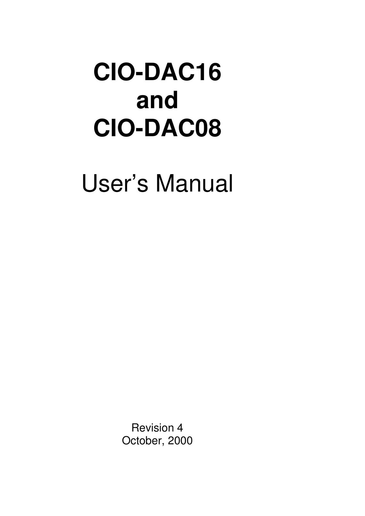 Omega Engineering CIO-DAC16 DVD VCR Combo User Manual