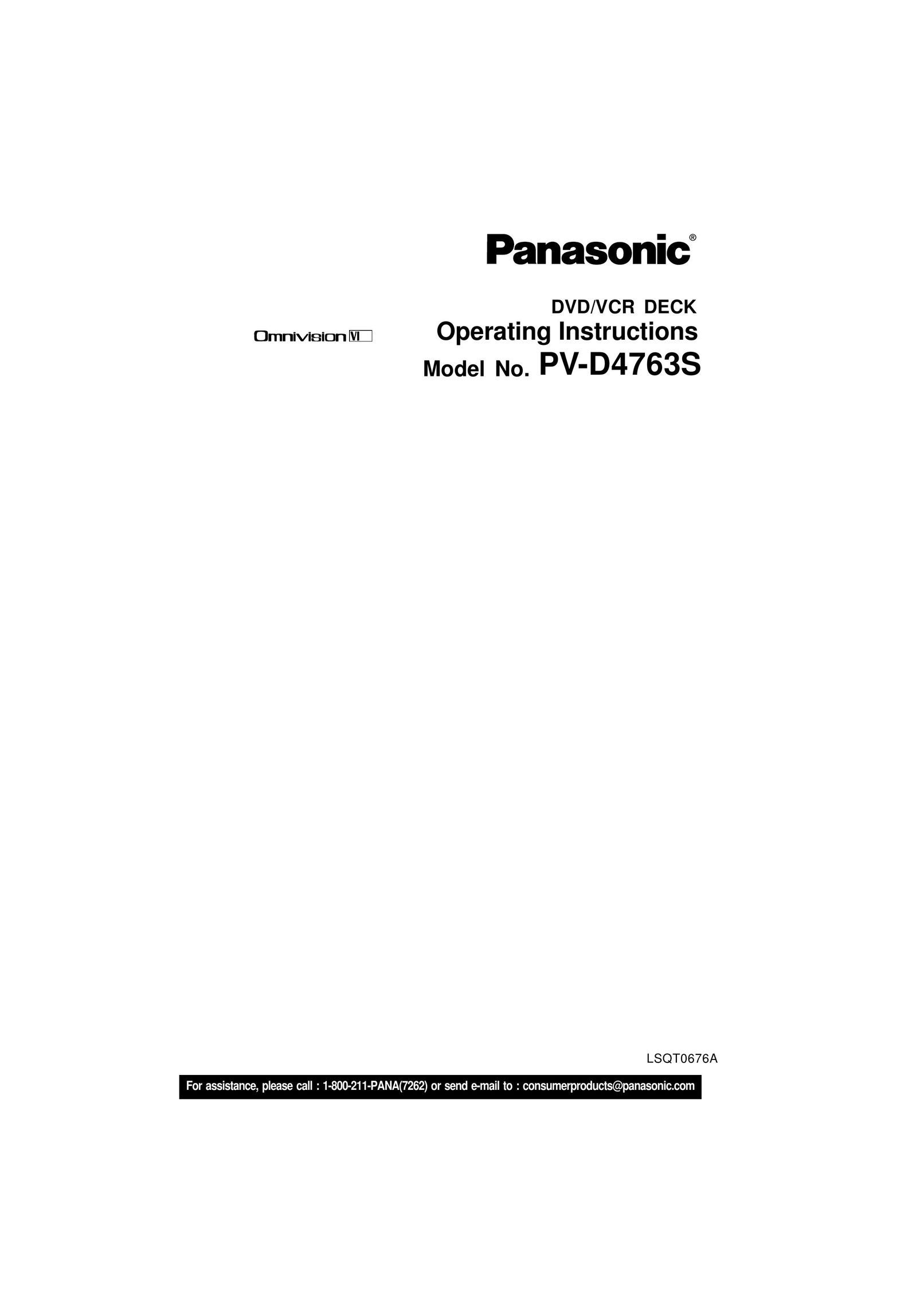 Panasonic LSQT0676A DVD VCR Combo User Manual