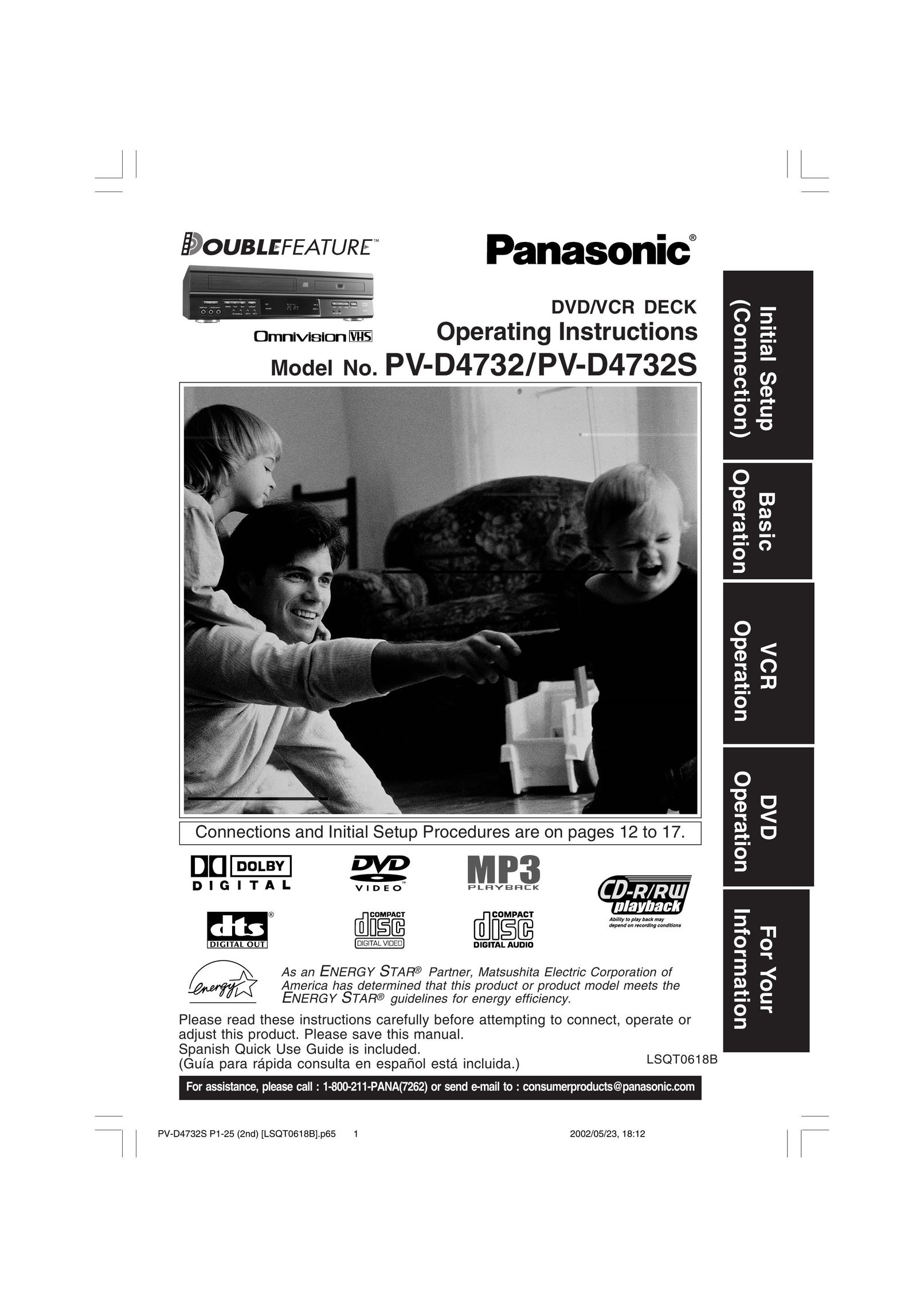 Panasonic PV-D4732 DVD VCR Combo User Manual