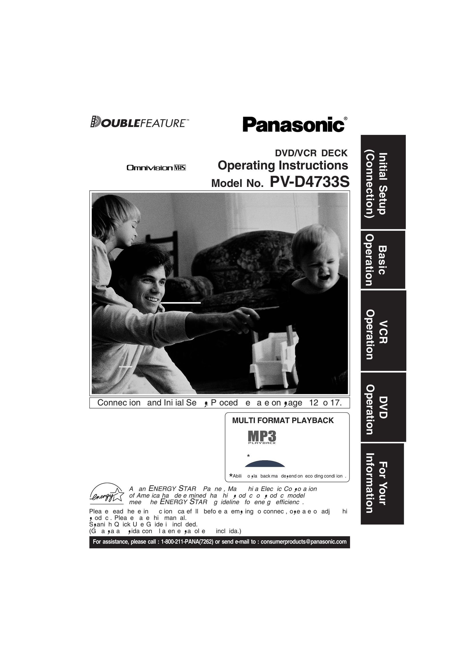 Panasonic PV-D4733S DVD VCR Combo User Manual