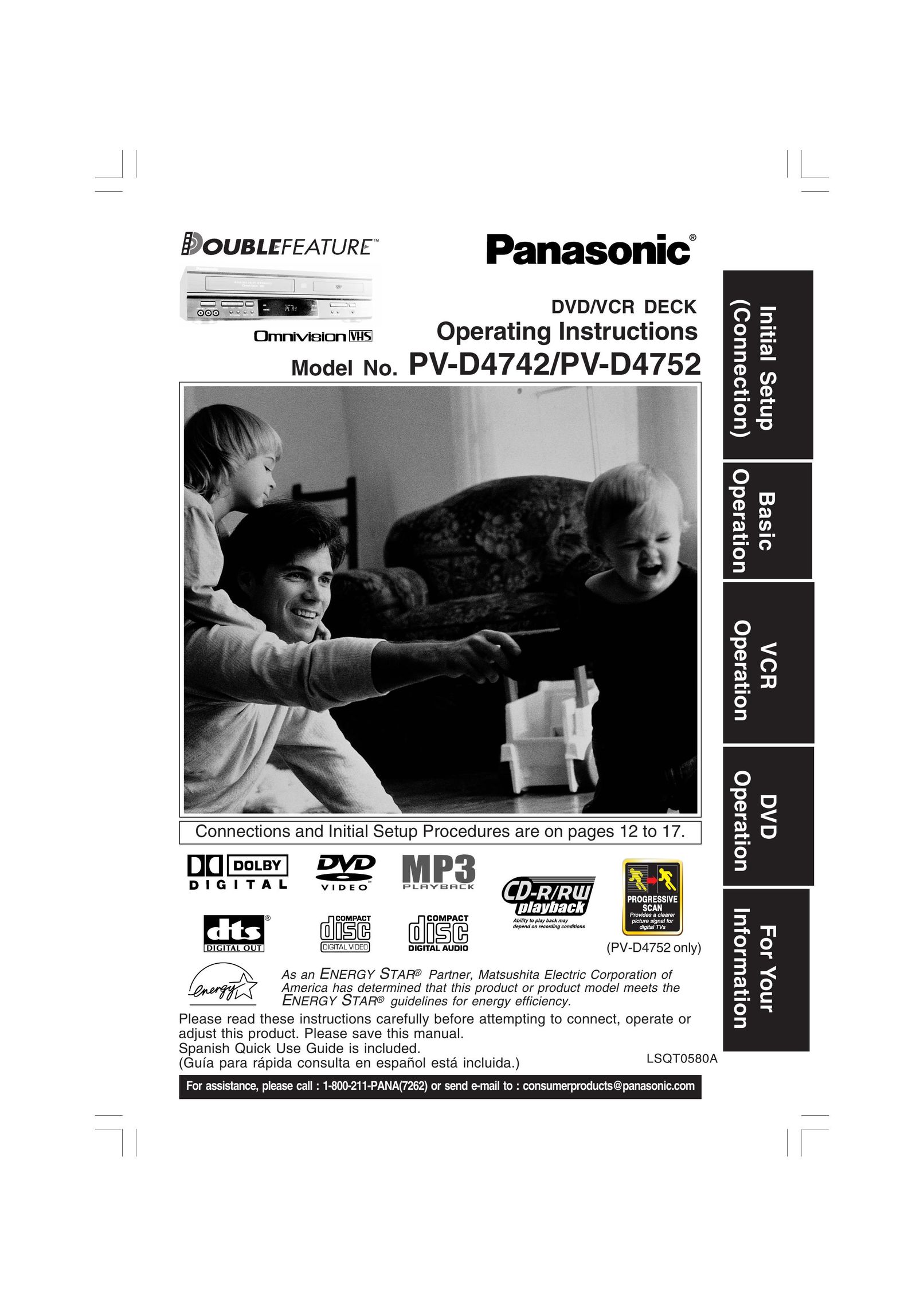 Panasonic PV-D4742 DVD VCR Combo User Manual