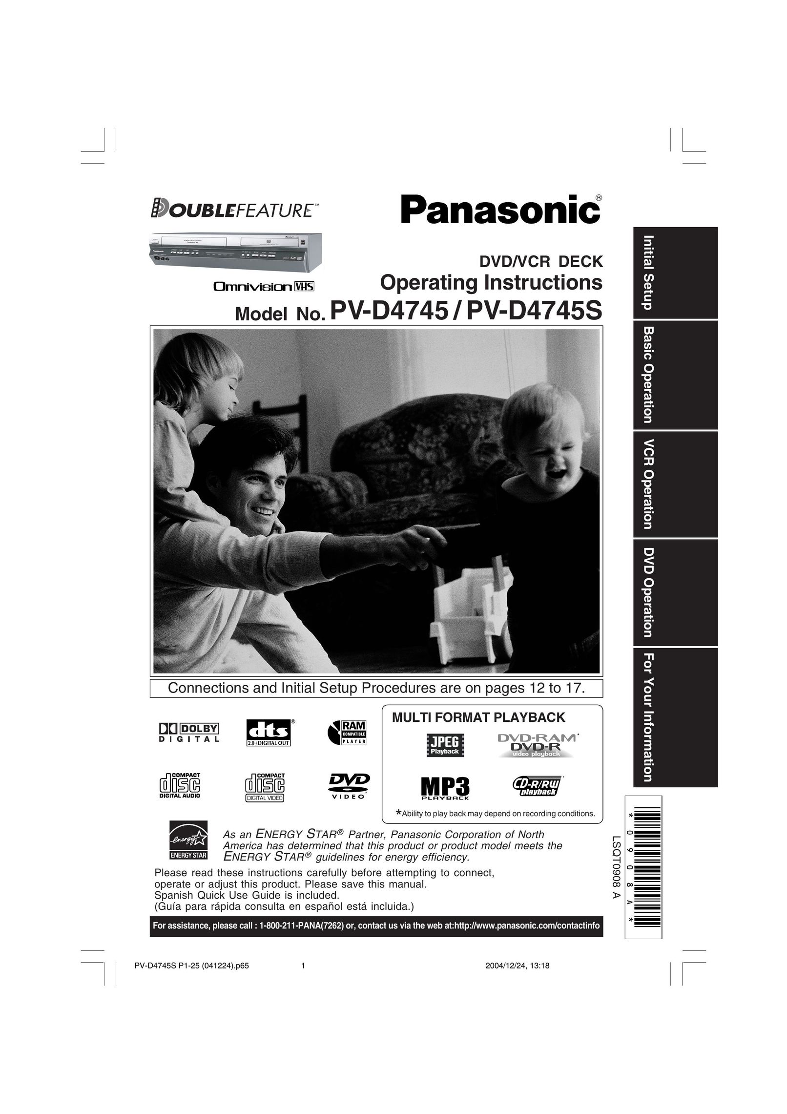 Panasonic PV-D4745 DVD VCR Combo User Manual