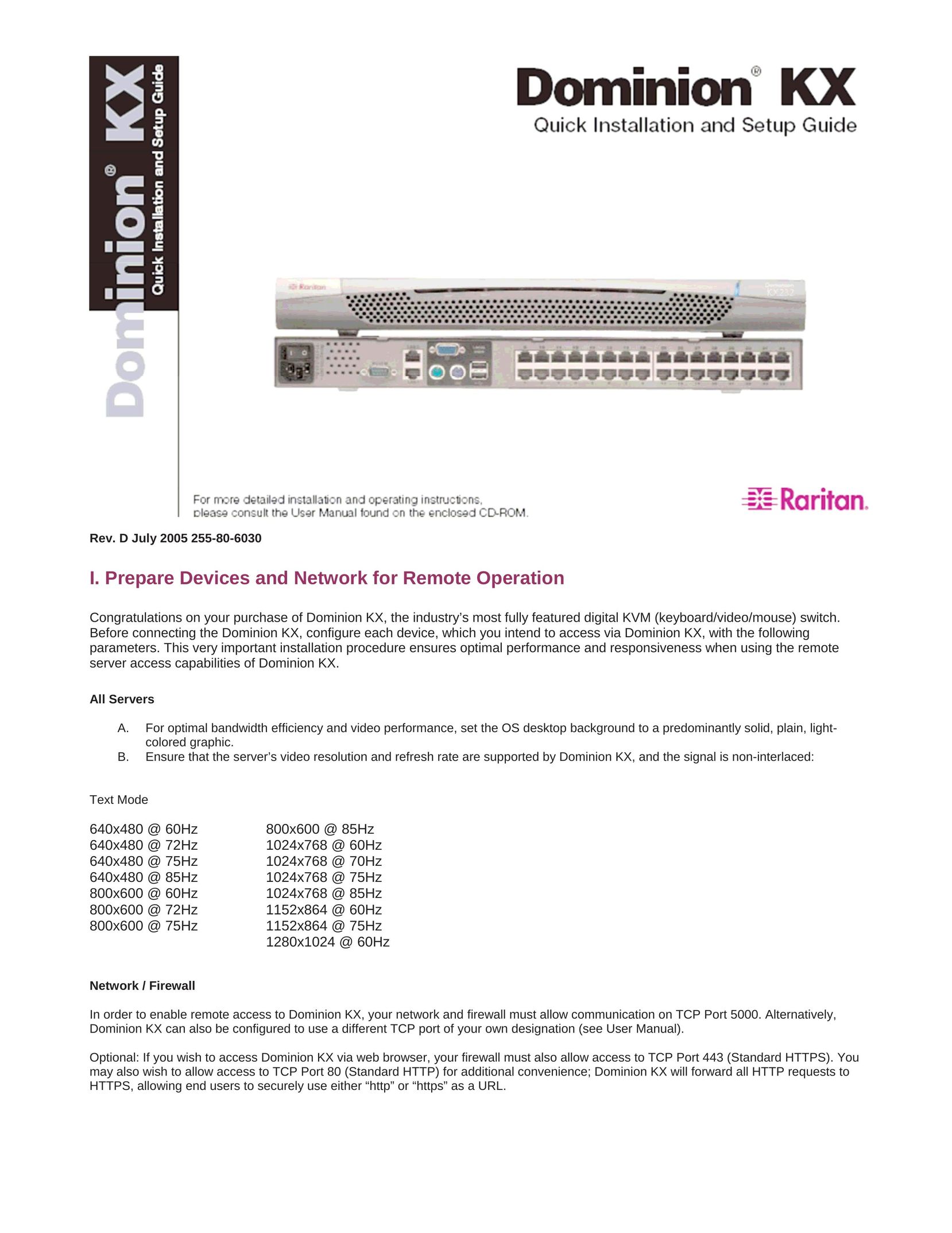 Raritan Engineering 255-80-6030 DVD VCR Combo User Manual