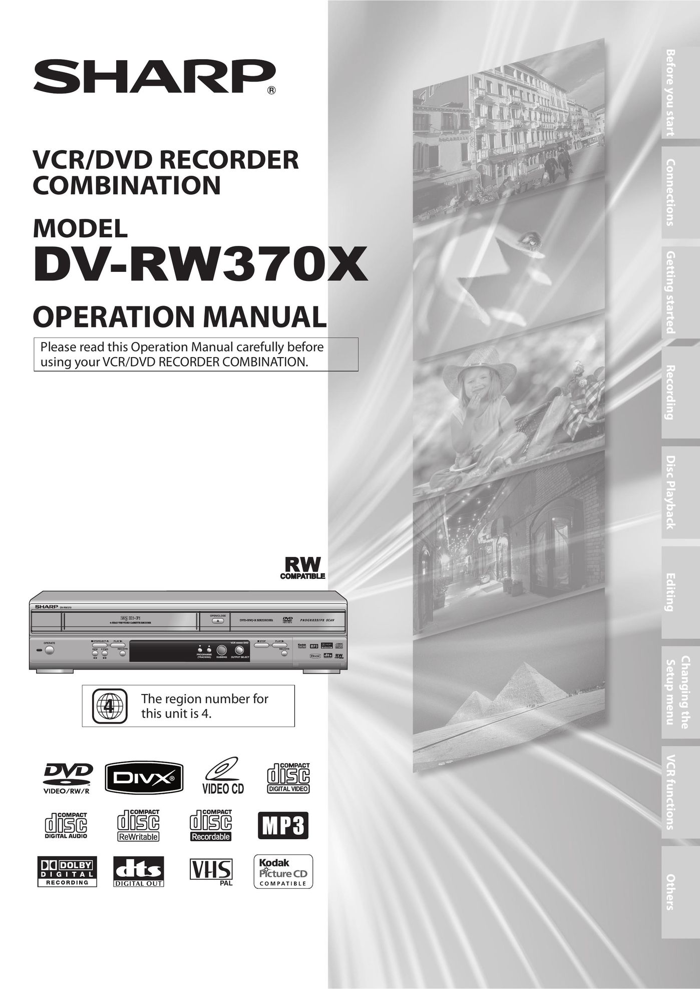 Sharp DV-RW370X DVD VCR Combo User Manual