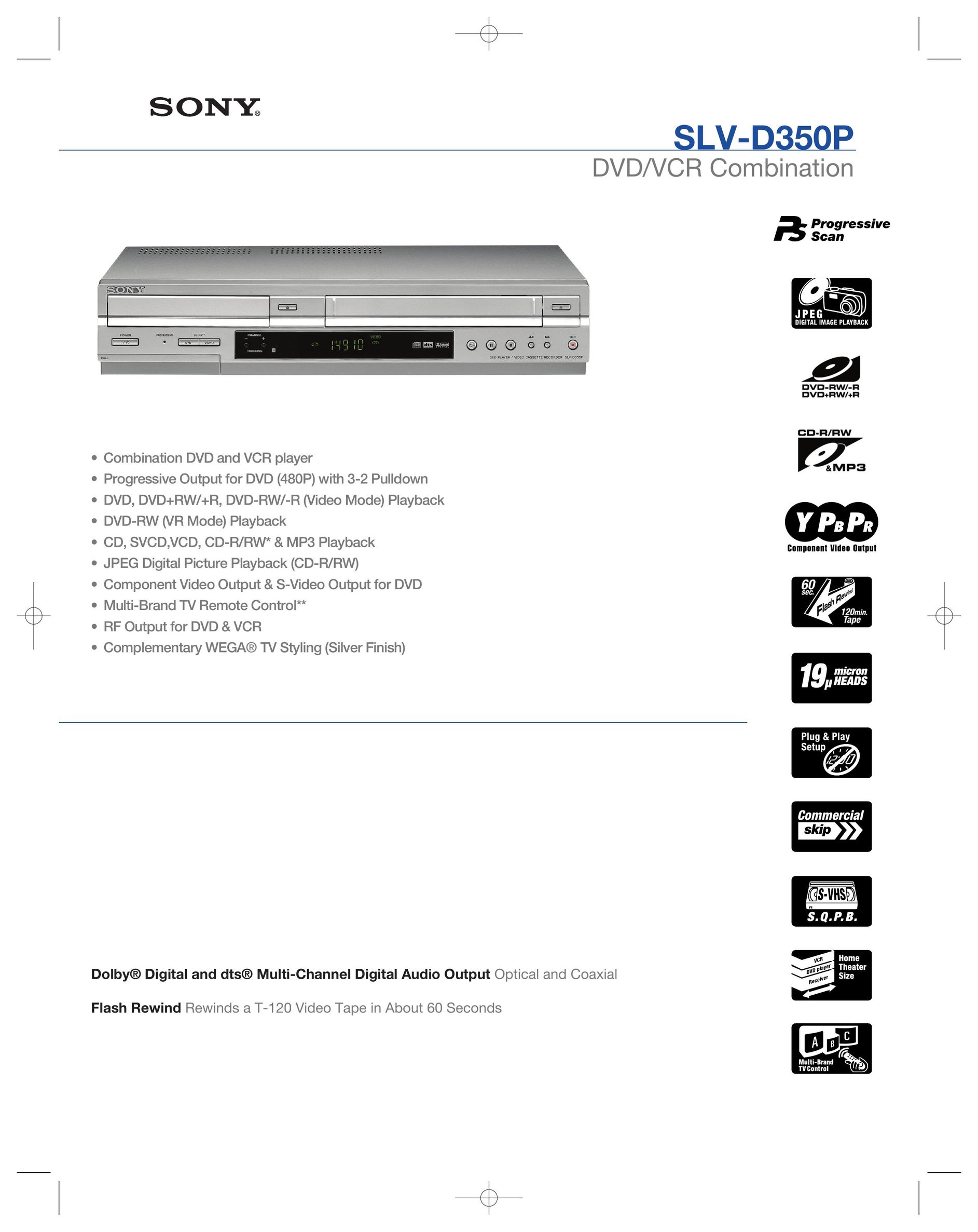Sony SLV-D350P DVD VCR Combo User Manual