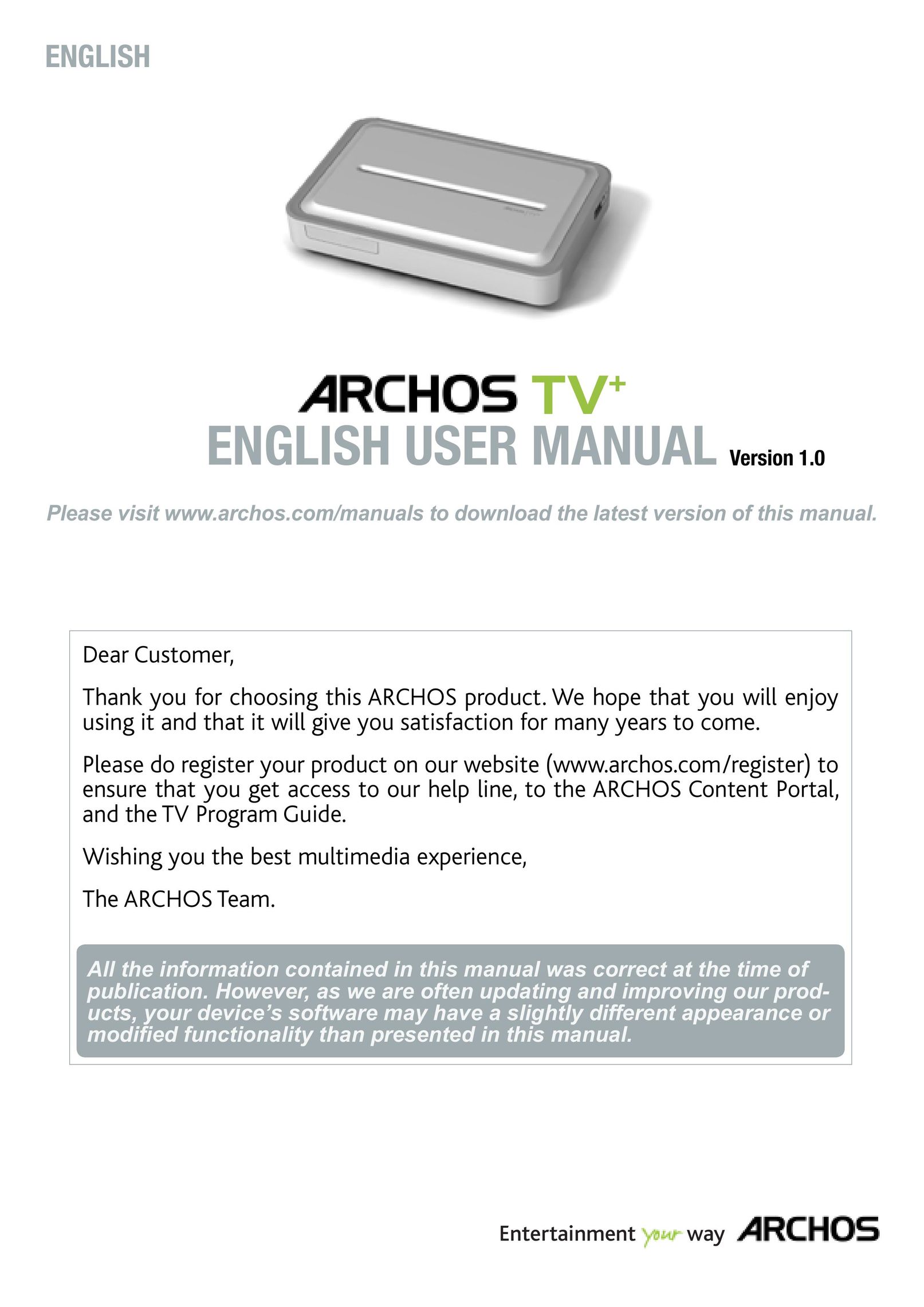 Archos TV+ DVR User Manual