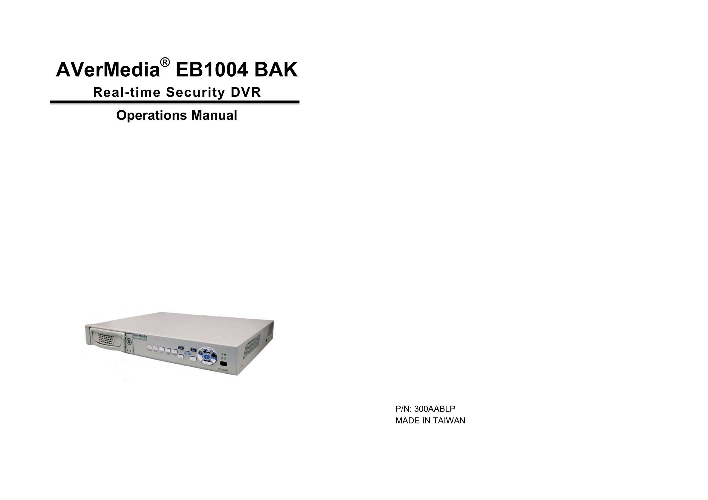 AVerMedia Technologies EB1004 BAK DVR User Manual