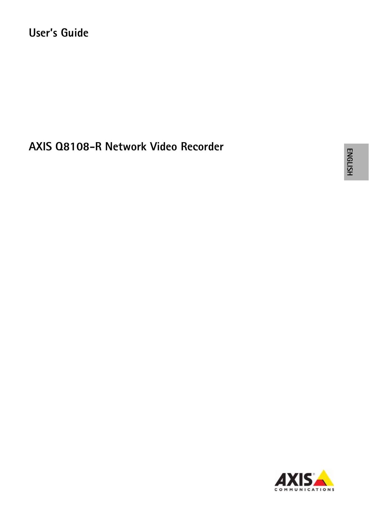 Axis Communications Q8108-R DVR User Manual