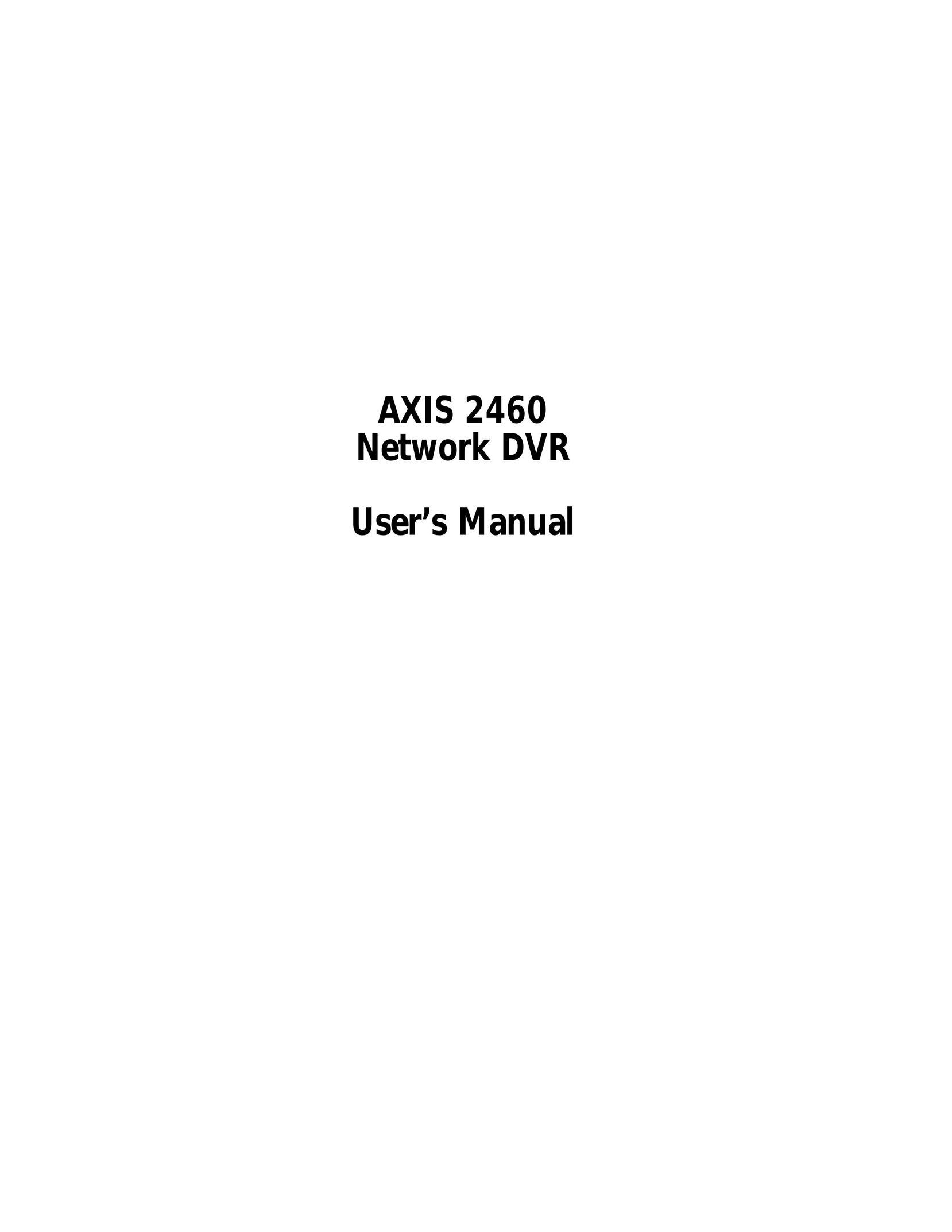 Axisoft Tech 2460 DVR User Manual