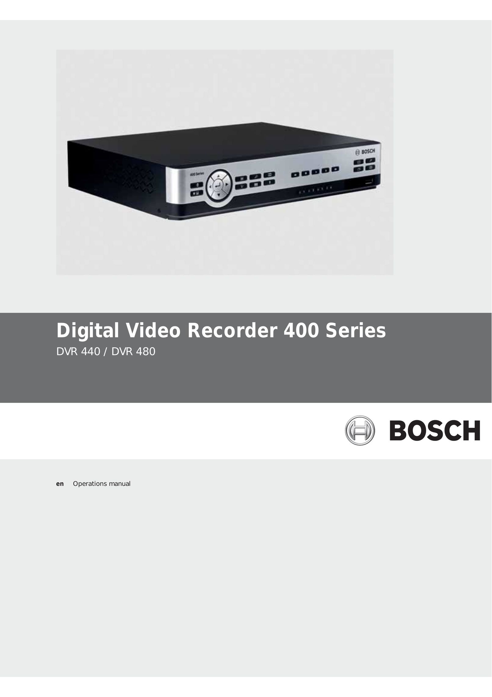 Bosch Appliances DVD 330 DVR 480 DVR User Manual