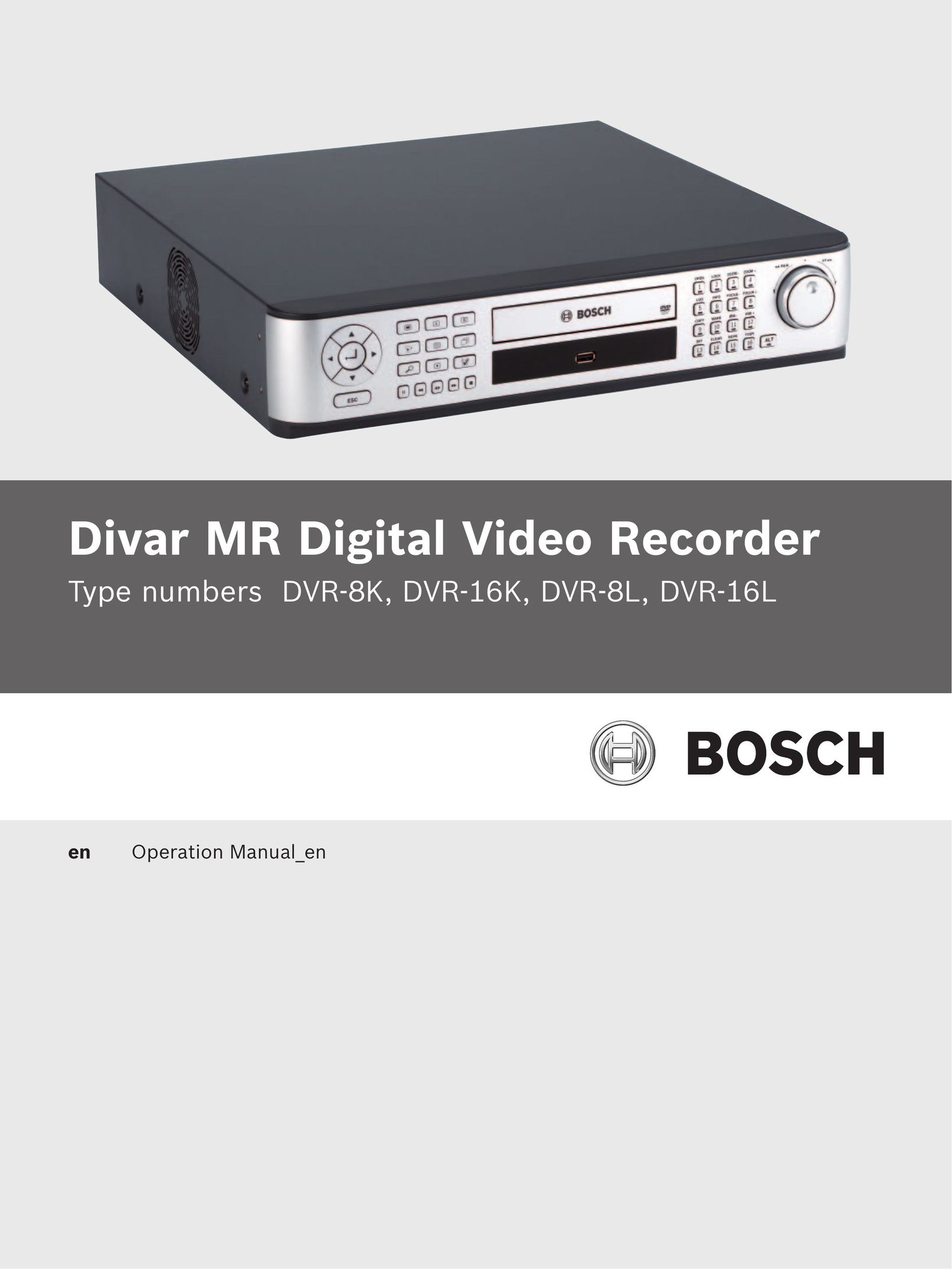 Bosch Appliances DVR-16K DVR User Manual
