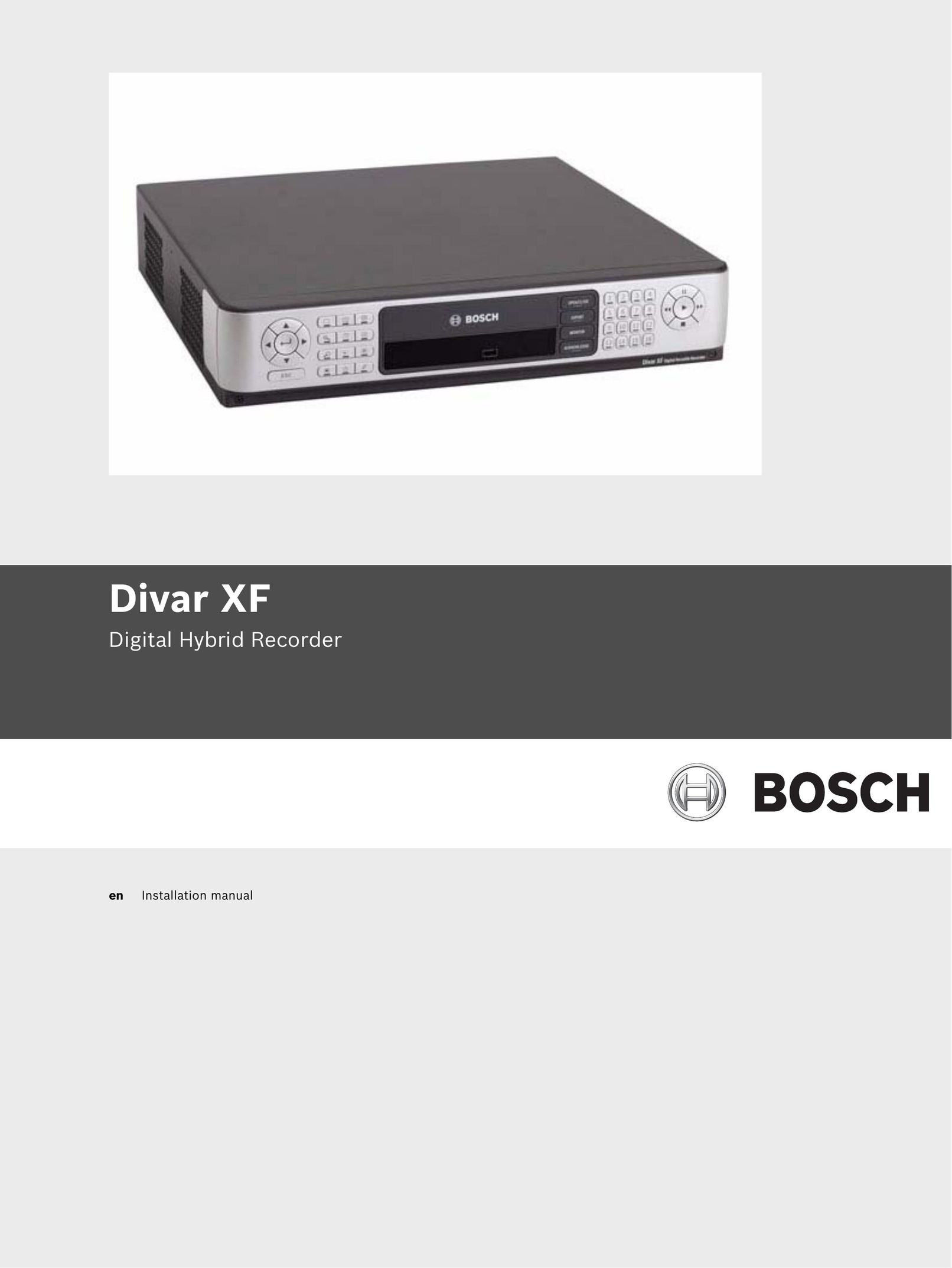 Bosch Appliances XF DVR User Manual