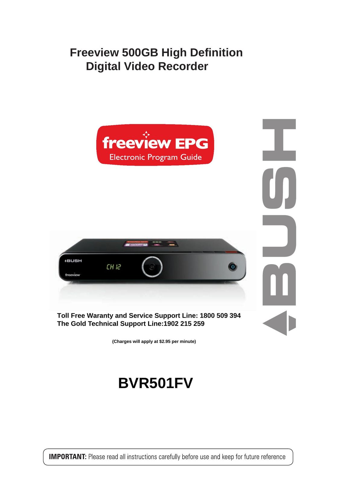 Bush BVR501FV DVR User Manual