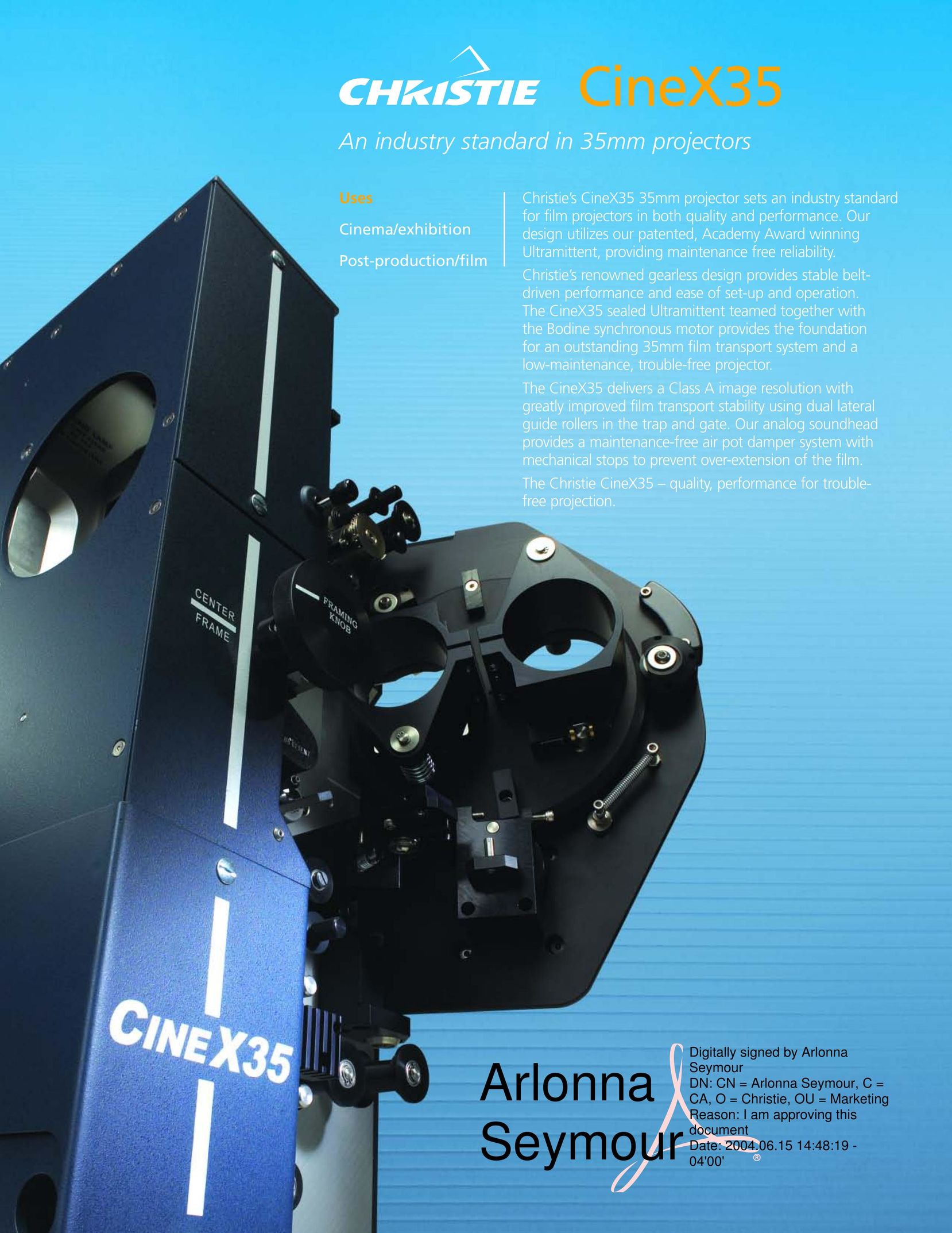 Christie Digital Systems CINEX35 DVR User Manual