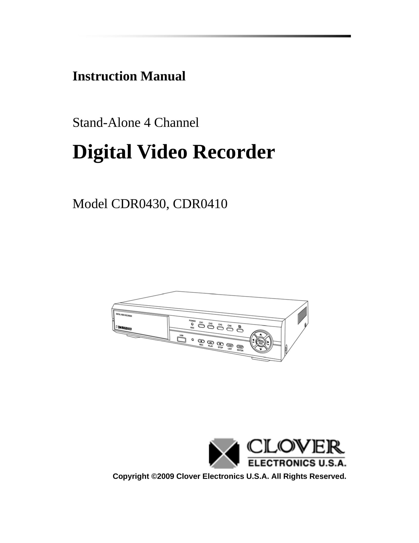 Clover Electronics CDR0410 DVR User Manual