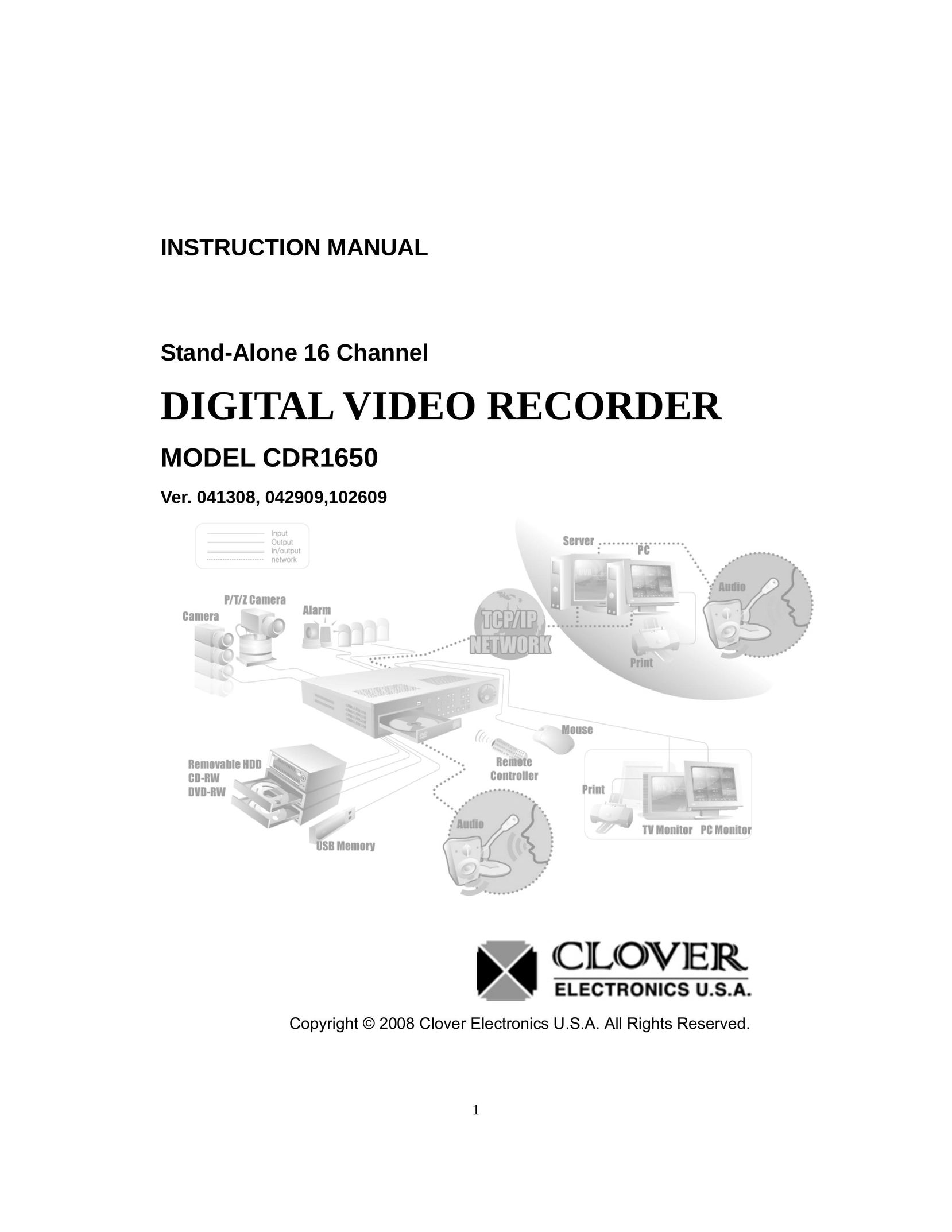 Clover Electronics CDR1650 DVR User Manual