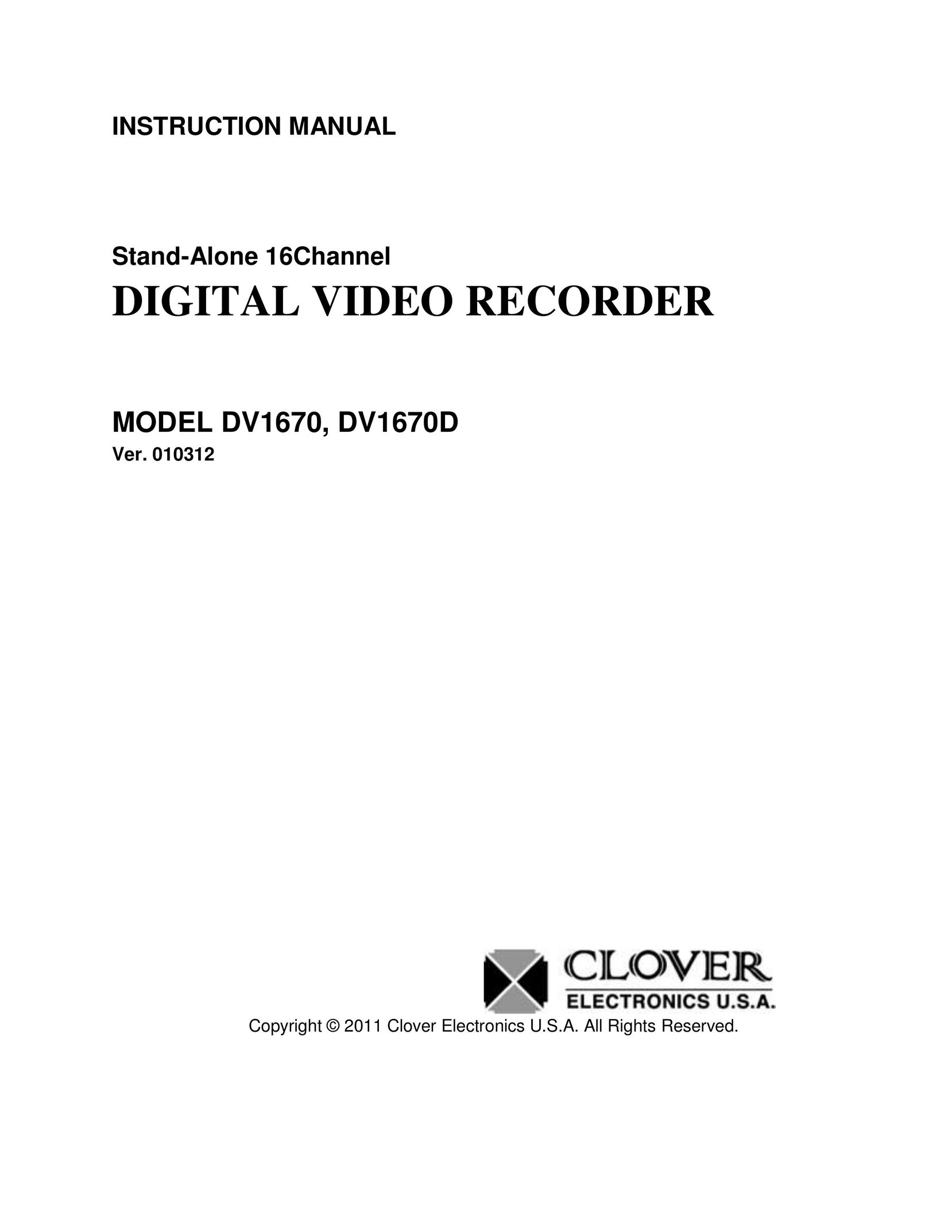 Clover Electronics DV1670 DVR User Manual