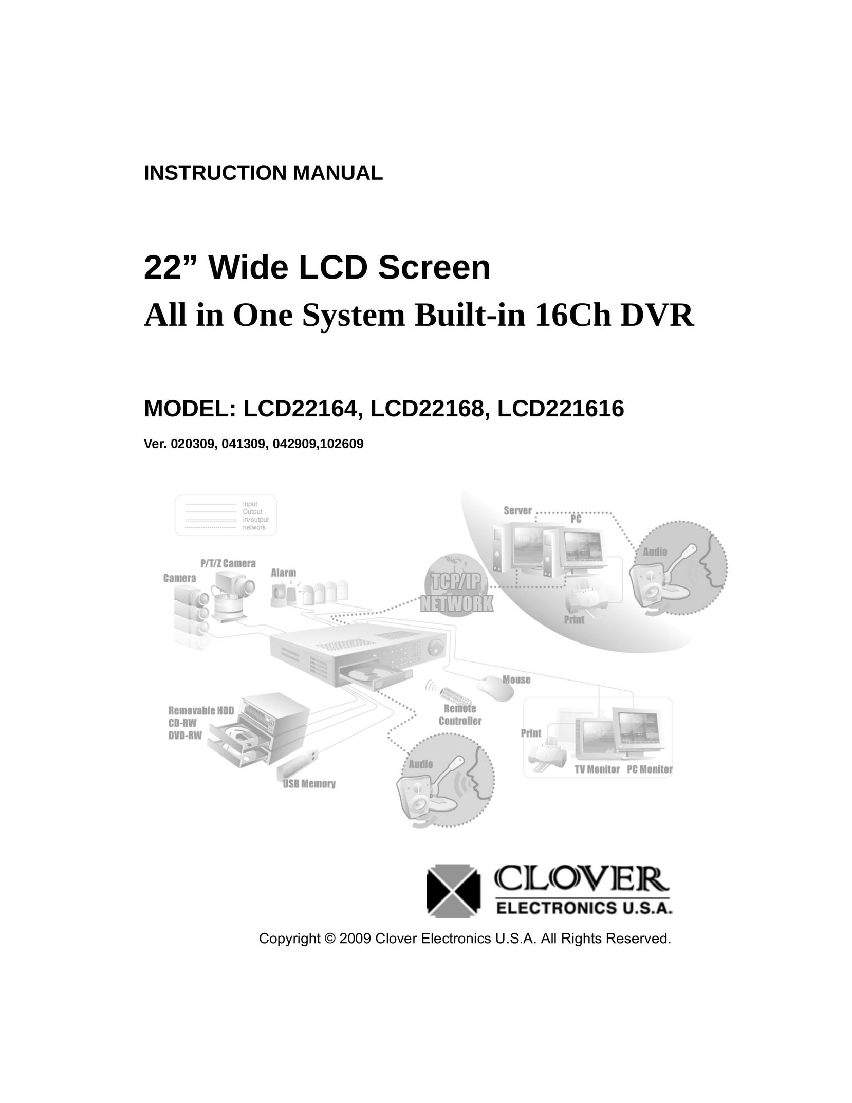 Clover Electronics LCD221616 DVR User Manual