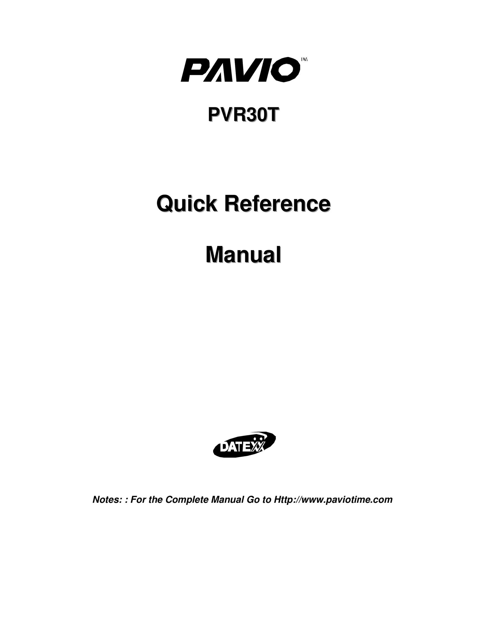 Datexx PVR30T DVR User Manual