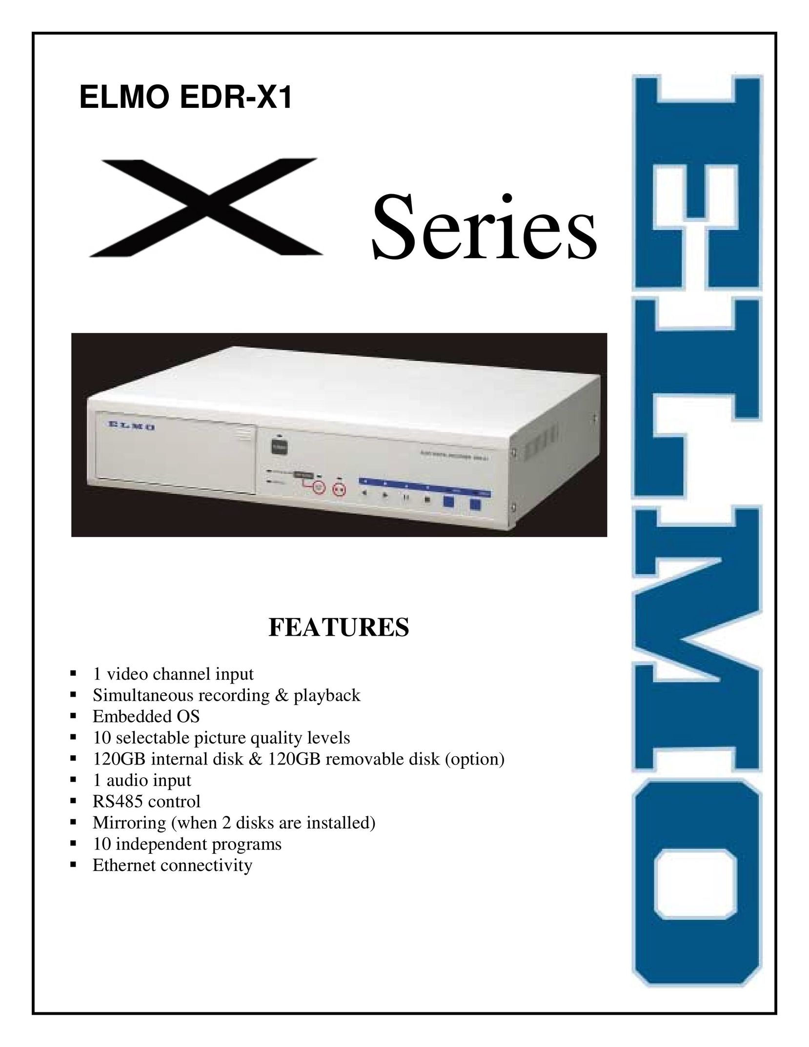 Elmo EDR-X1 DVR User Manual