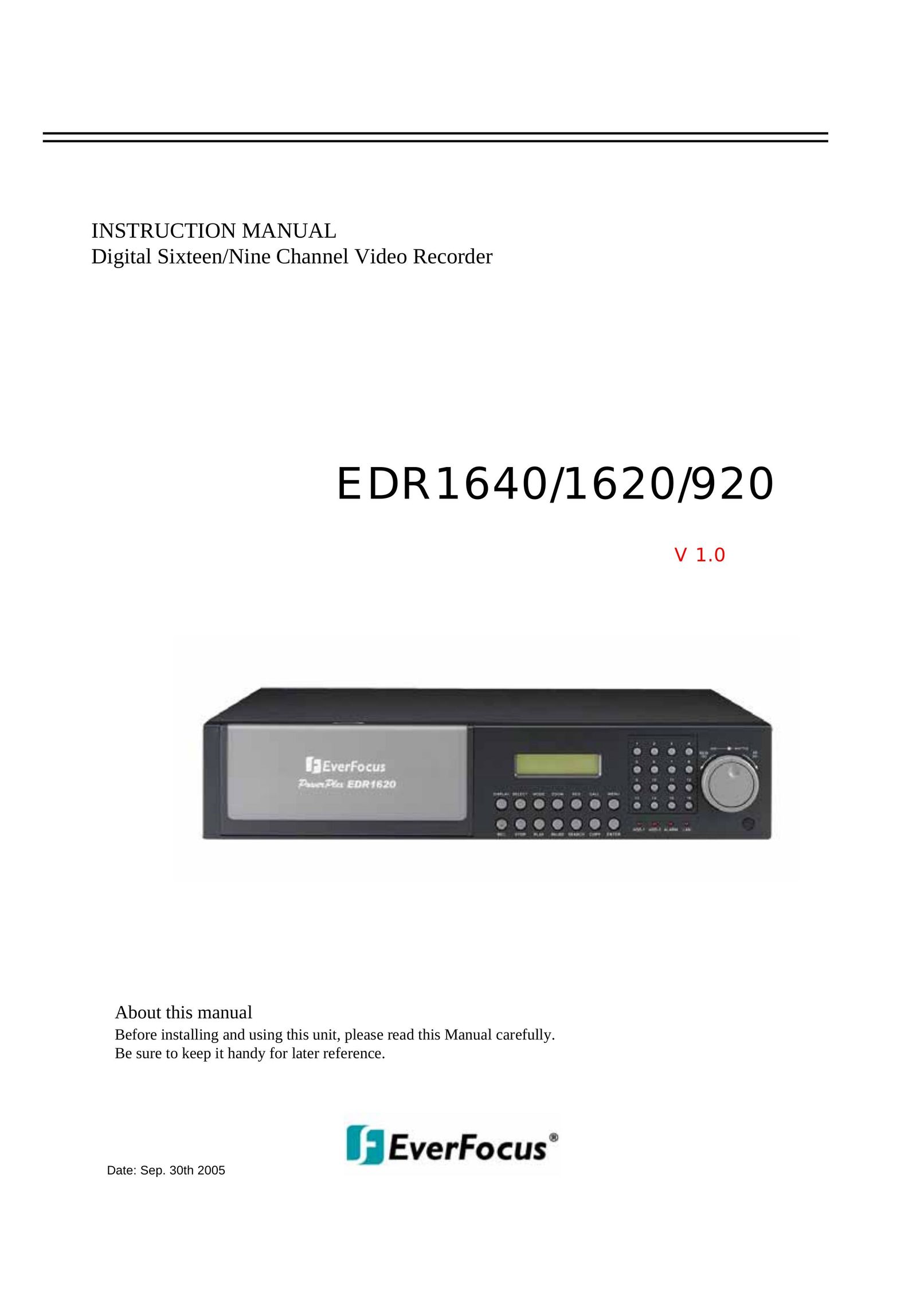 EverFocus EDR1620 DVR User Manual