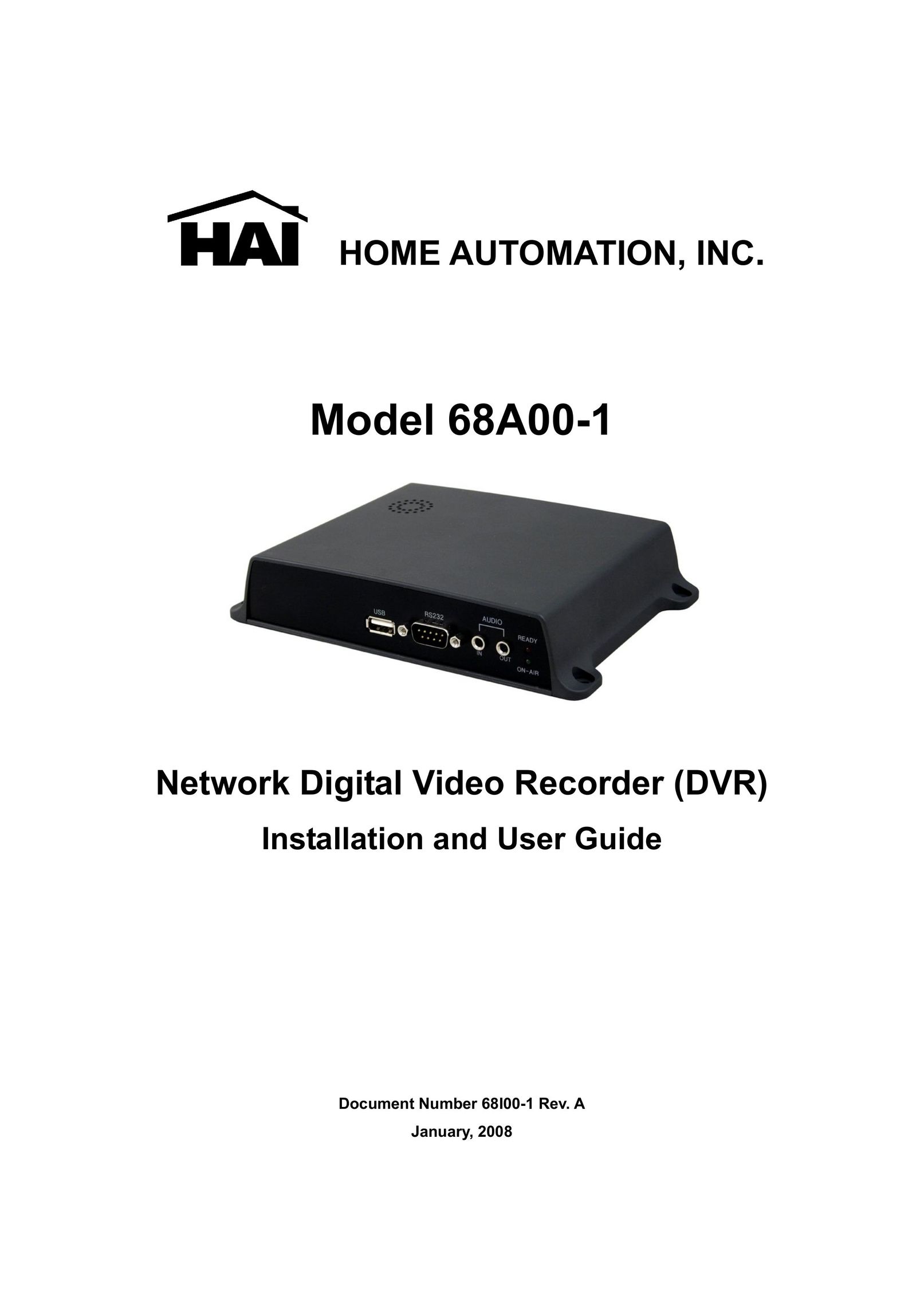 Home Automation 68A00-1 DVR User Manual