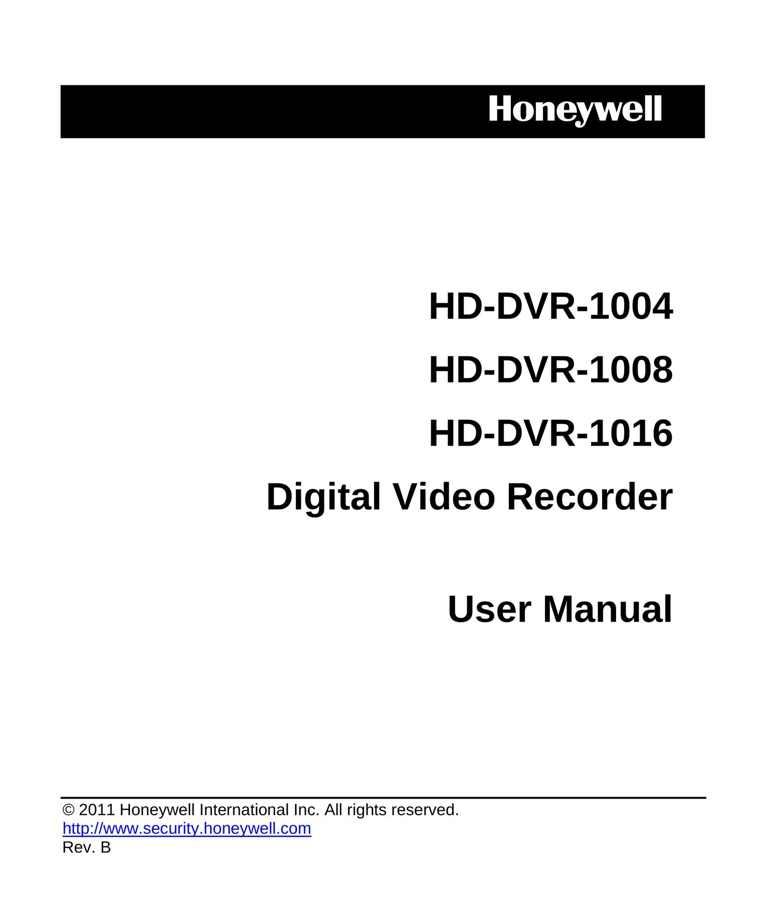 Honeywell HD-DVR-1004 DVR User Manual