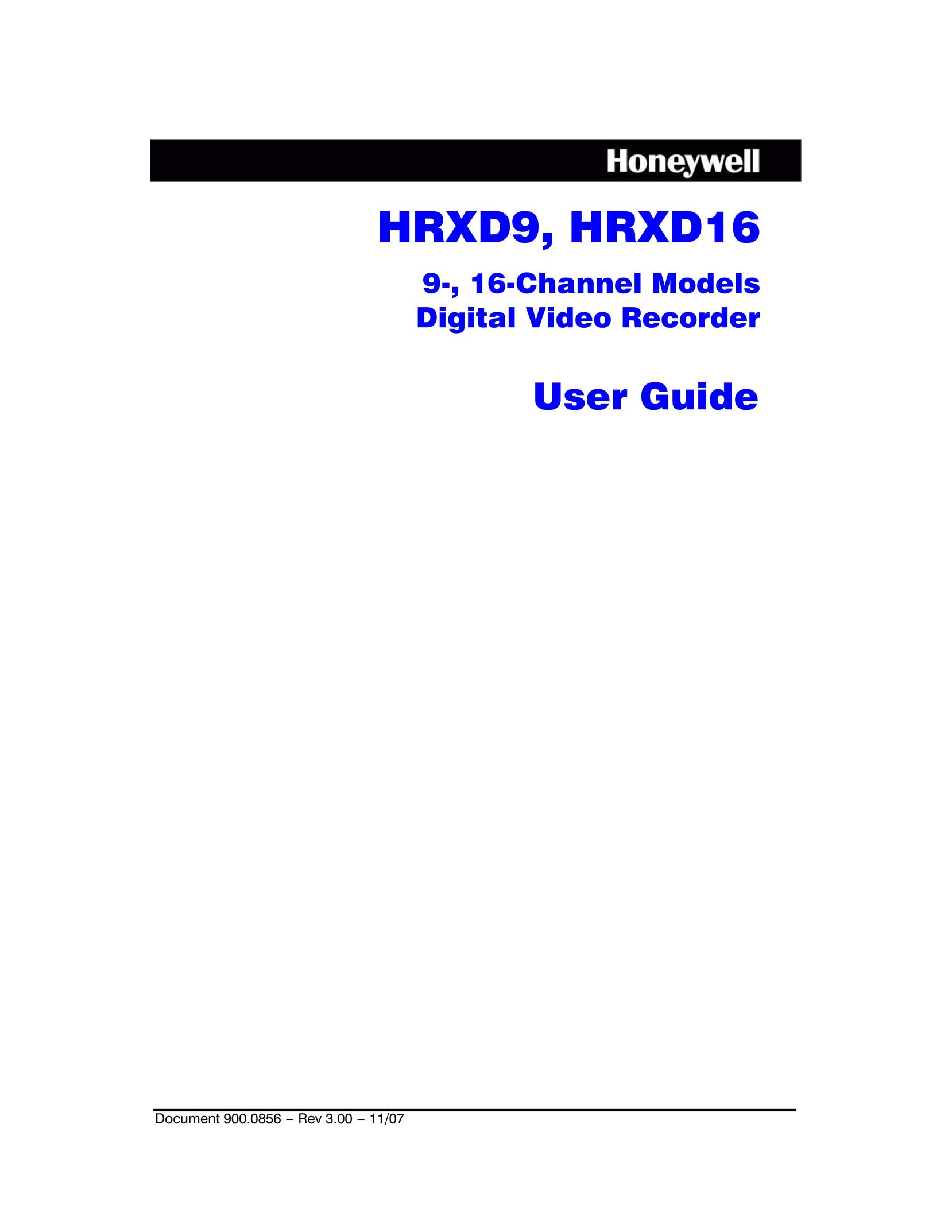 Honeywell HRXD9 DVR User Manual