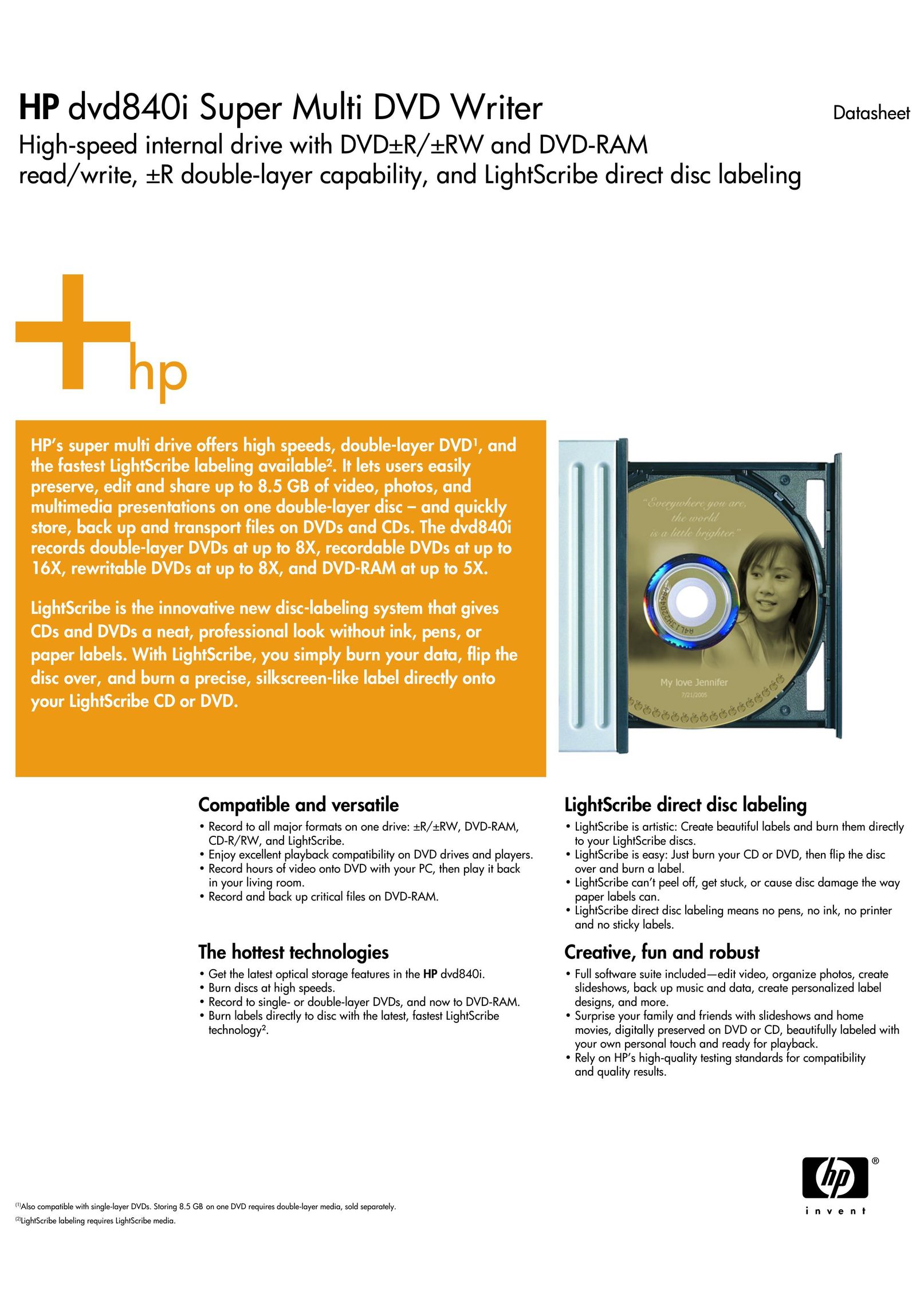 HP (Hewlett-Packard) dvd840i DVR User Manual