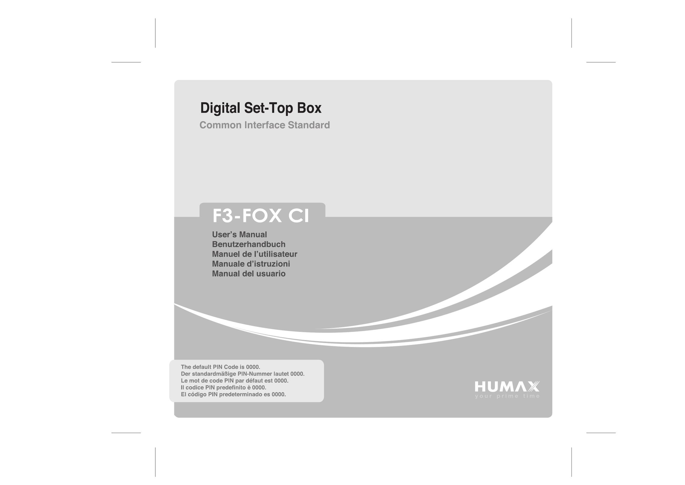 Humax F3-FOX CI DVR User Manual