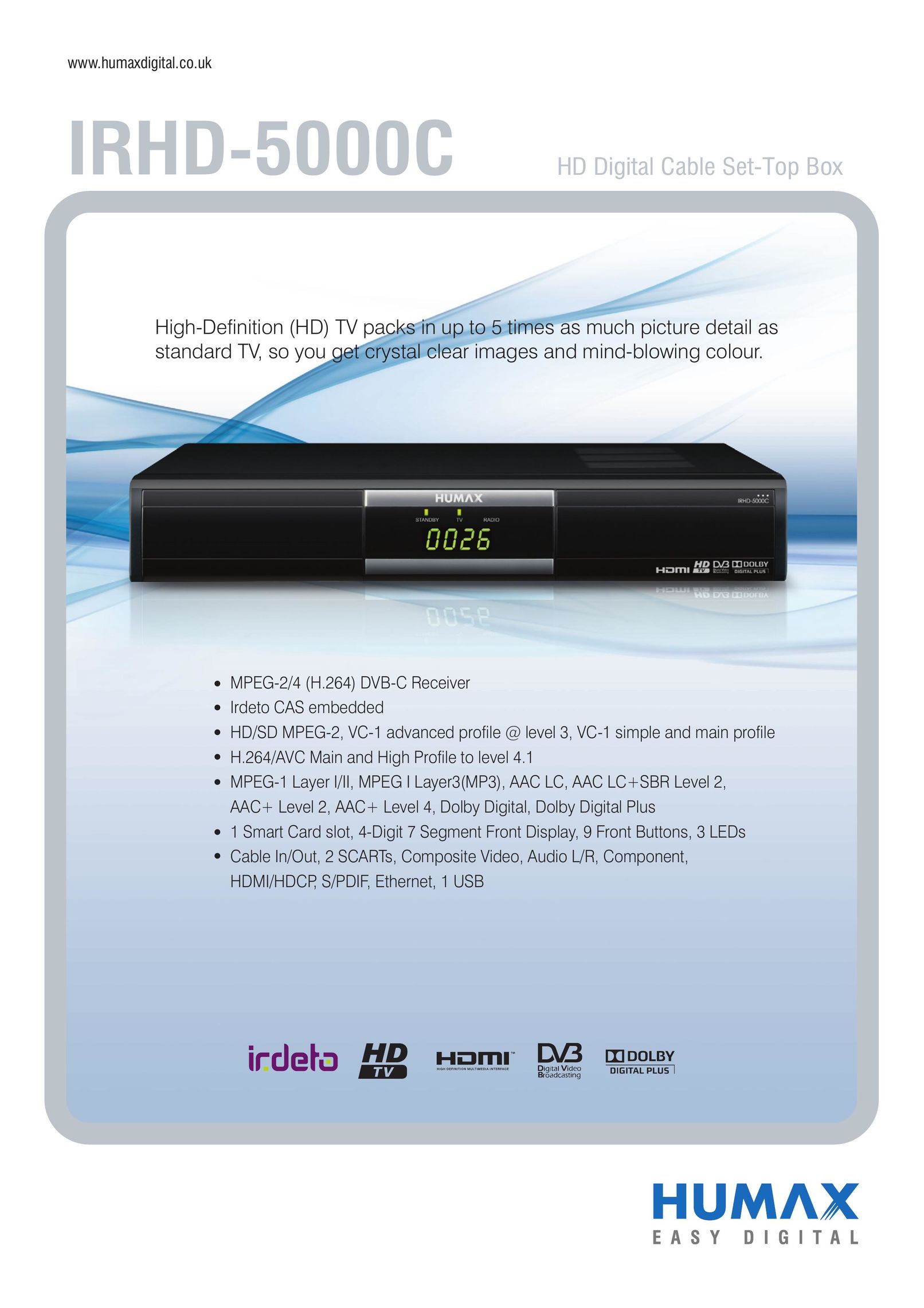 Humax IRHD-5000C DVR User Manual