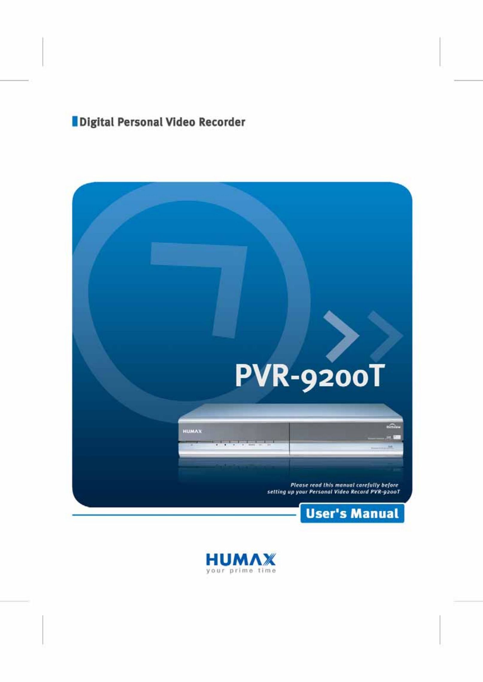 Humax PVR-9200T DVR User Manual