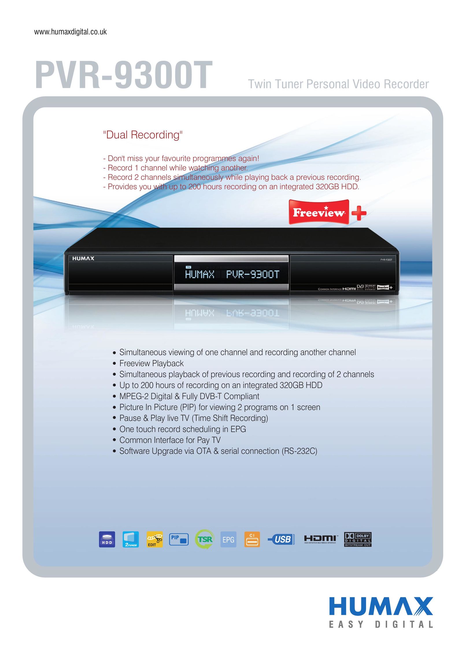 Humax PVR-9300T DVR User Manual