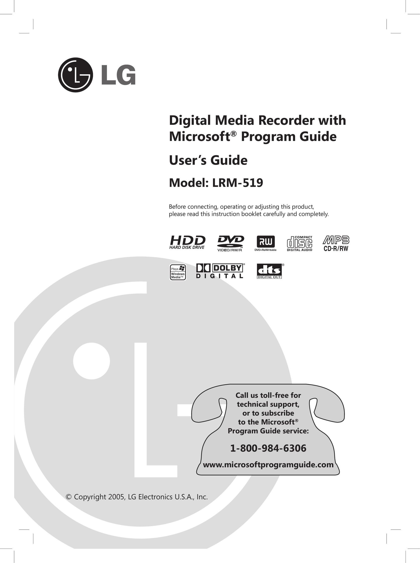 LG Electronics LRM-519 DVR User Manual
