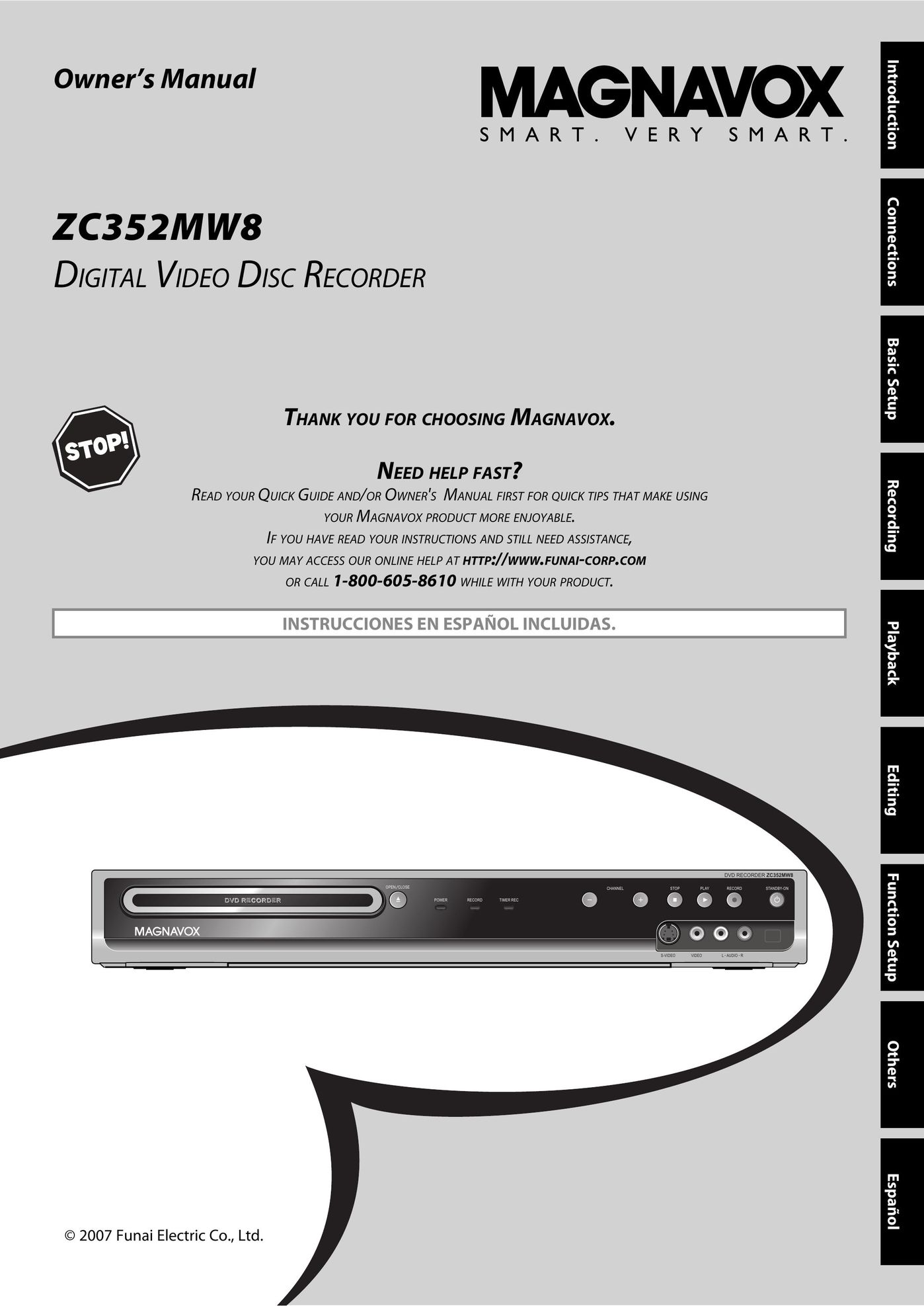Magnavox ZC352MW8 DVR User Manual