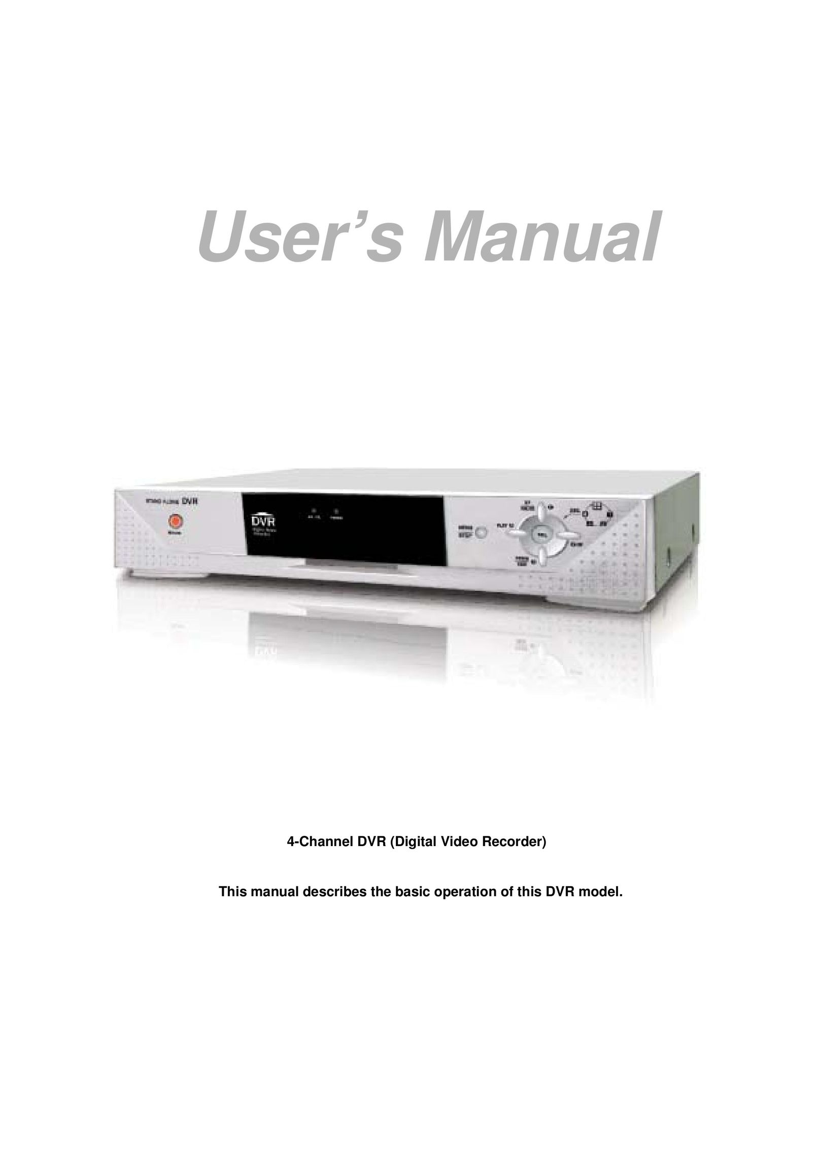 Maxtor 4-Channel DVR (Digital Video Recorder) DVR User Manual