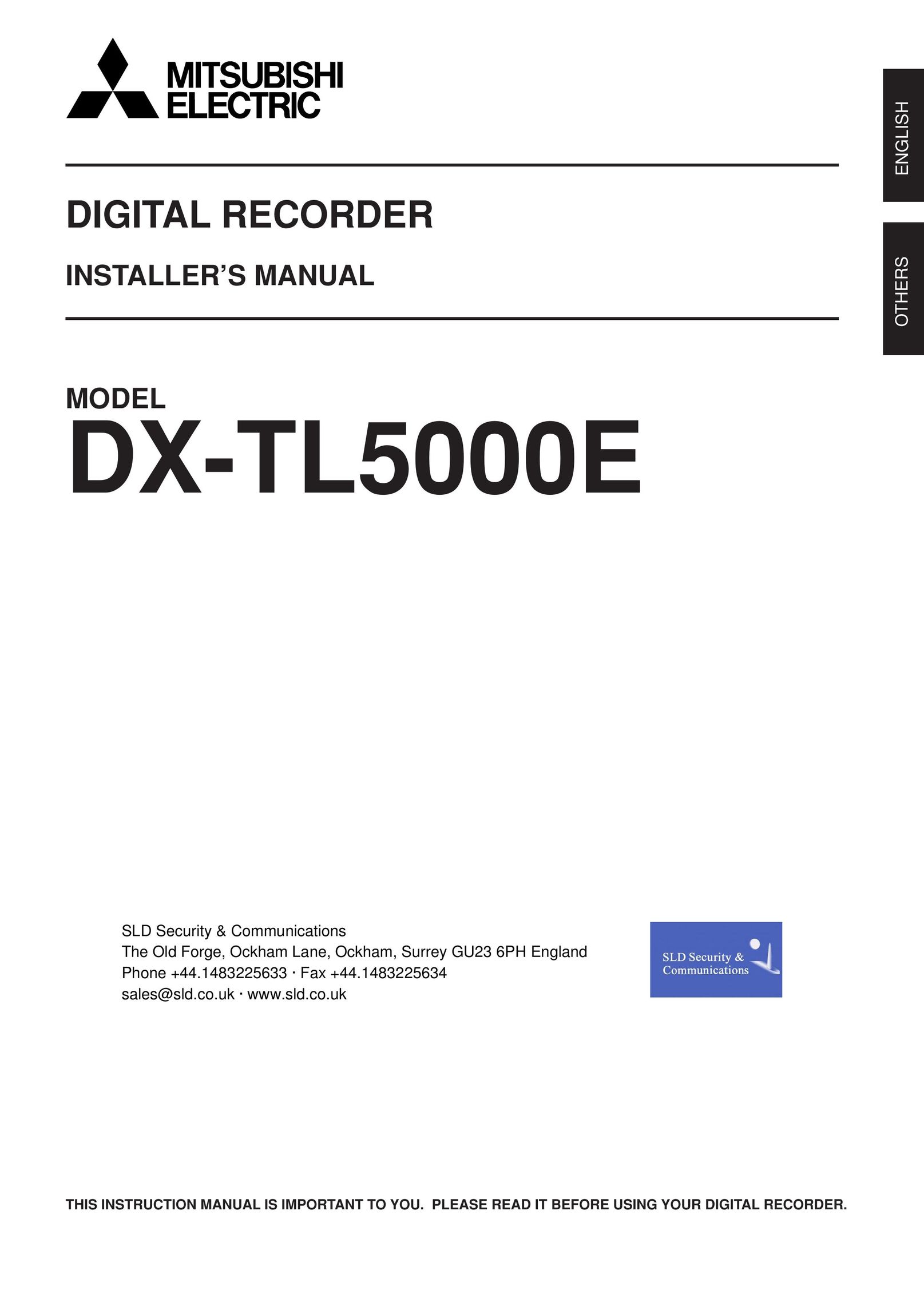 Mitsubishi Electronics DX-TL5000E DVR User Manual