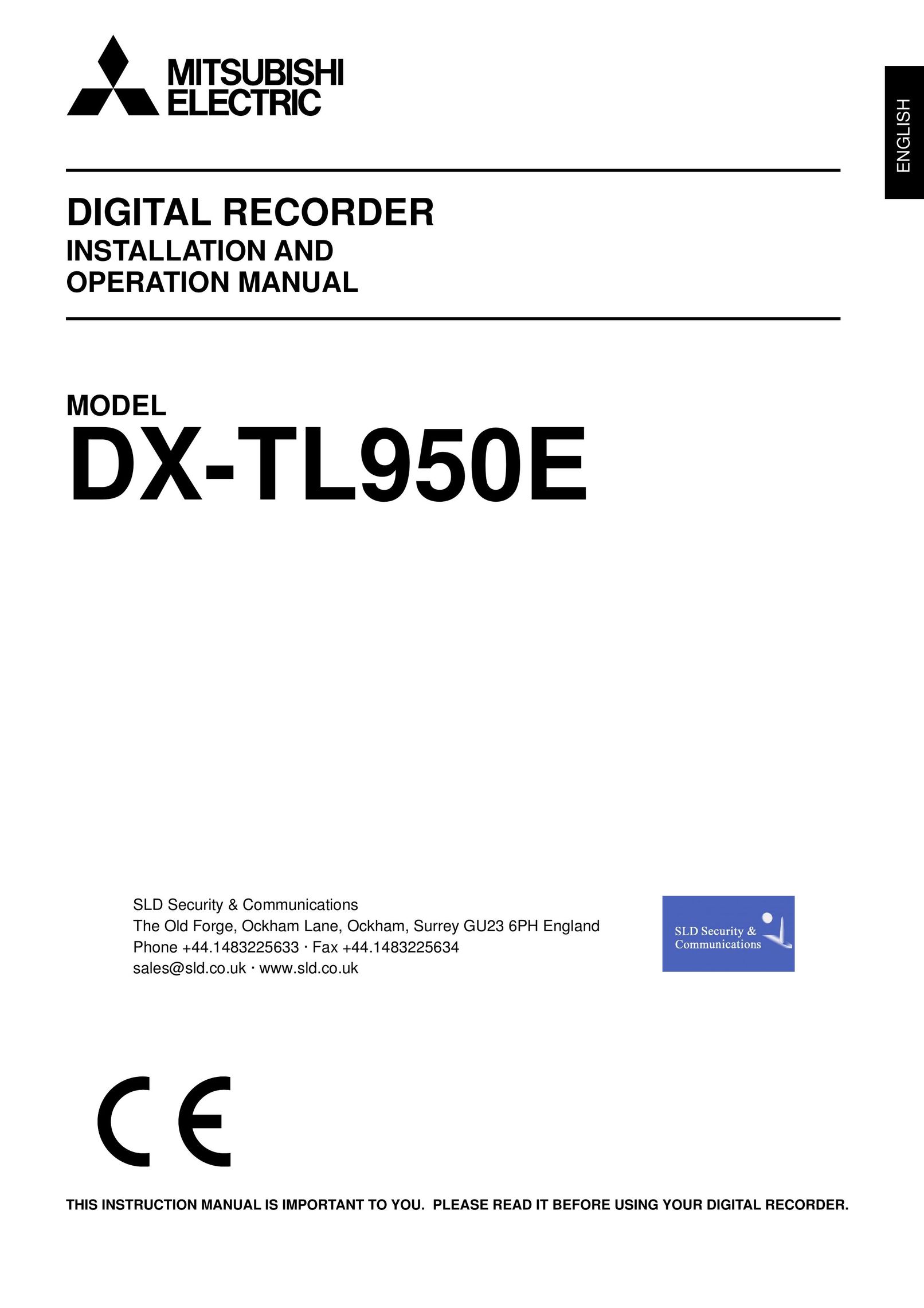 Mitsubishi Electronics DX-TL950E DVR User Manual