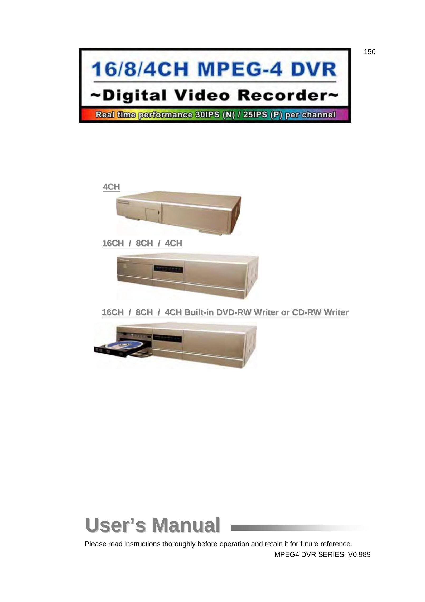 Multiplex Technology 4CH DVR User Manual
